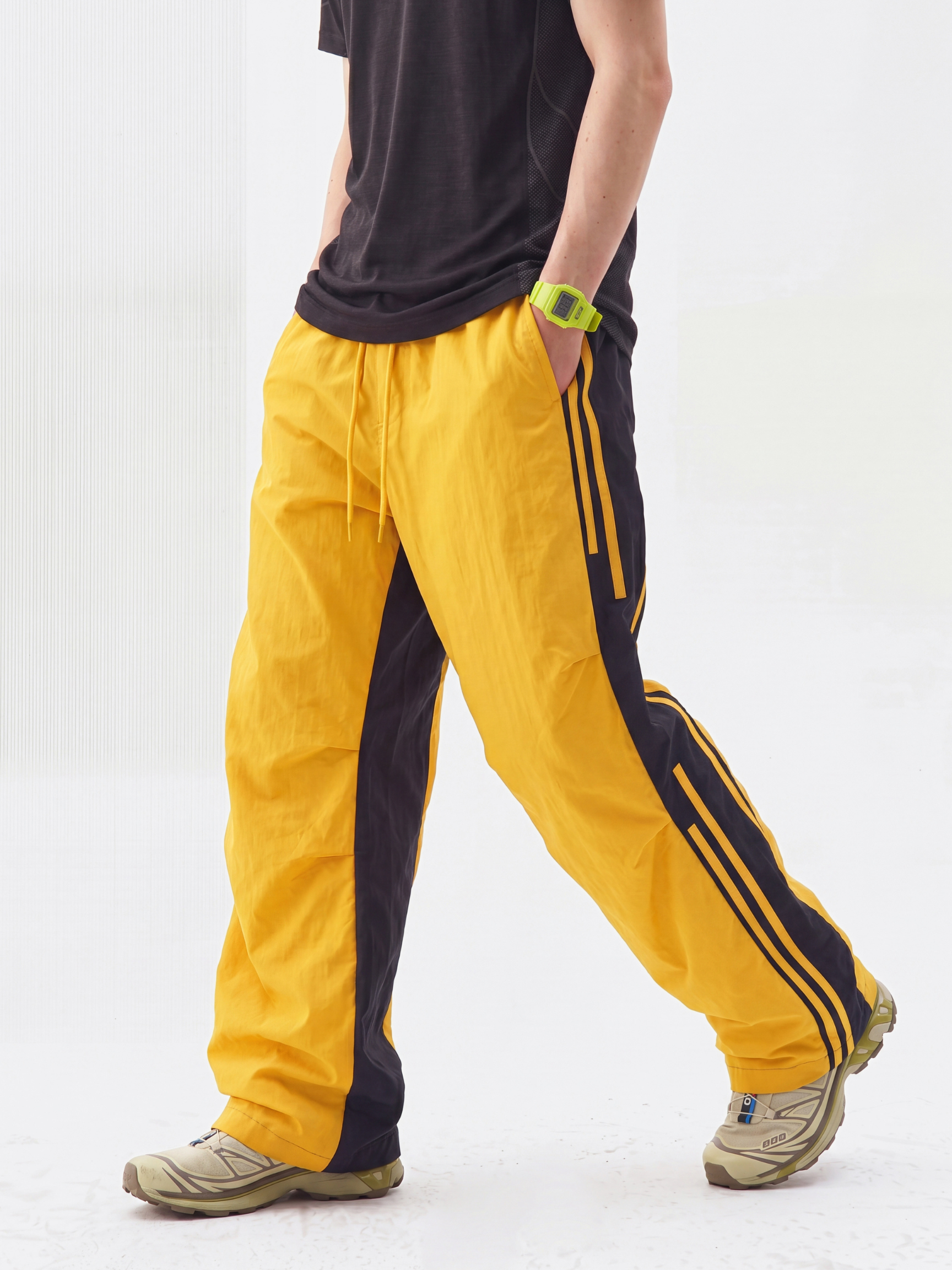 DriftFold - Unisex Water-Repellent Striped Colorblock Wide-Leg Pants