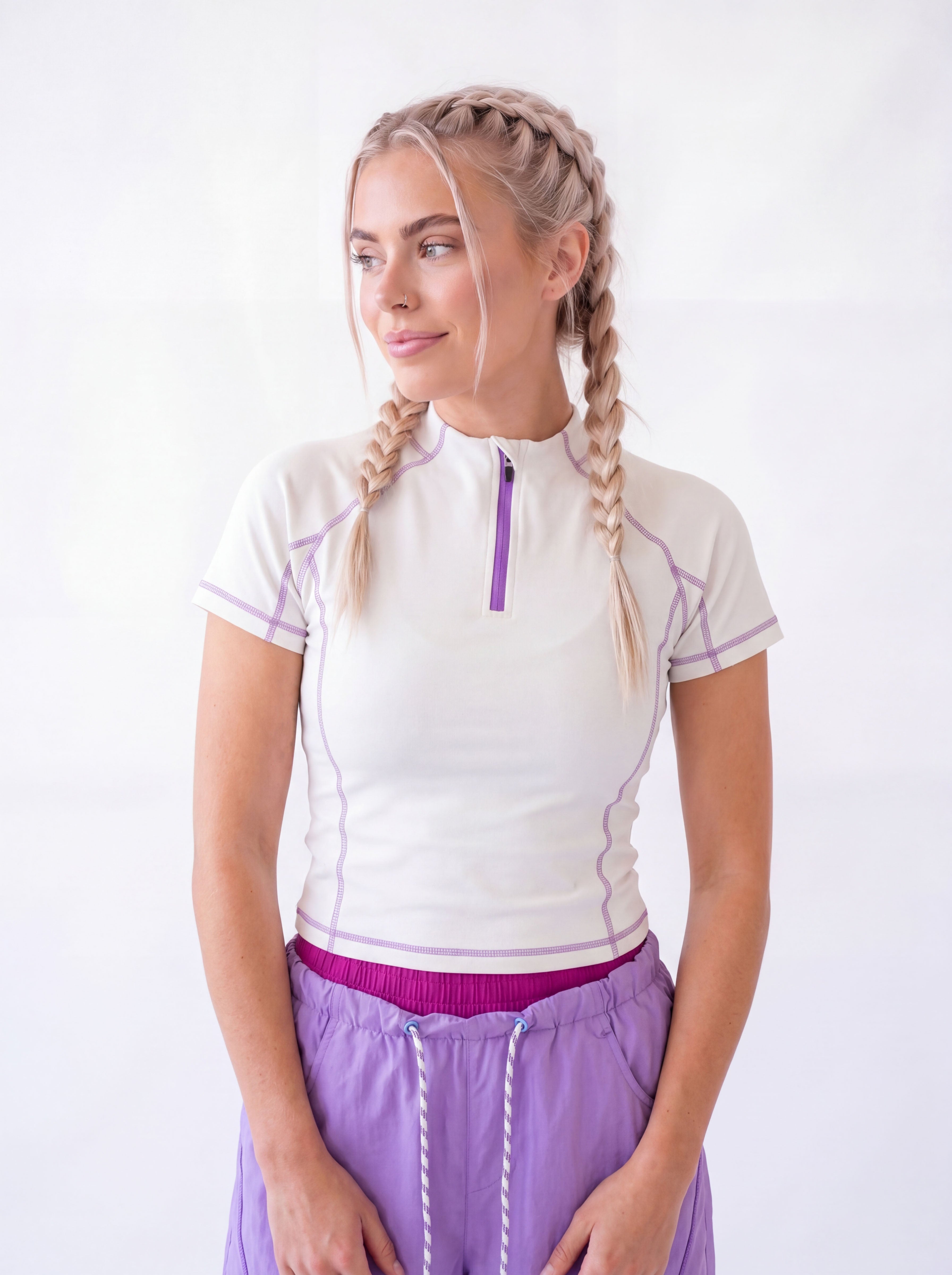 CloudWisp - Women's Quick-Dry Half-Zip Stand Collar T-Shirt