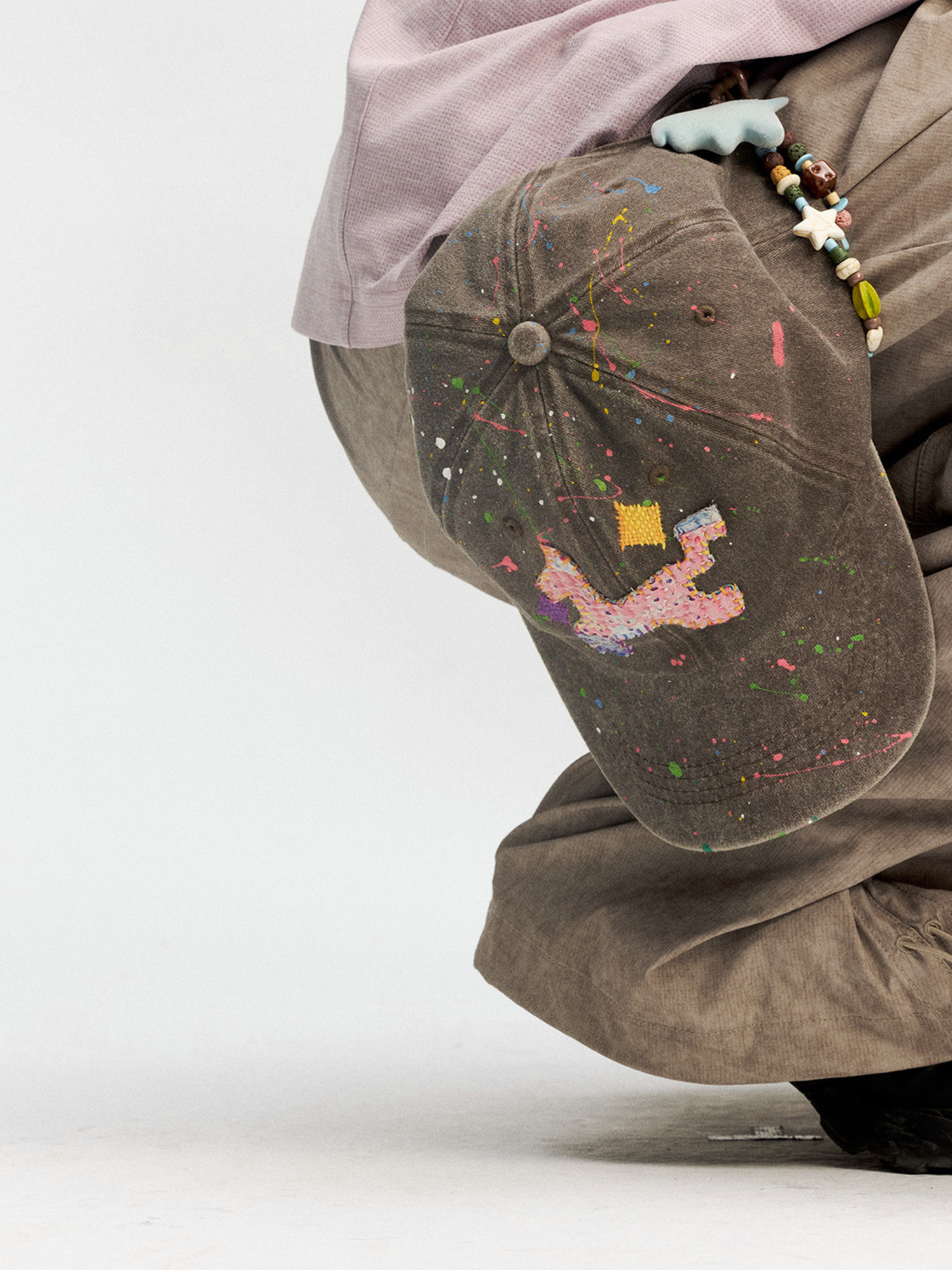 ArtSway - Hand-Embroidered Splatter Wash Baseball Cap