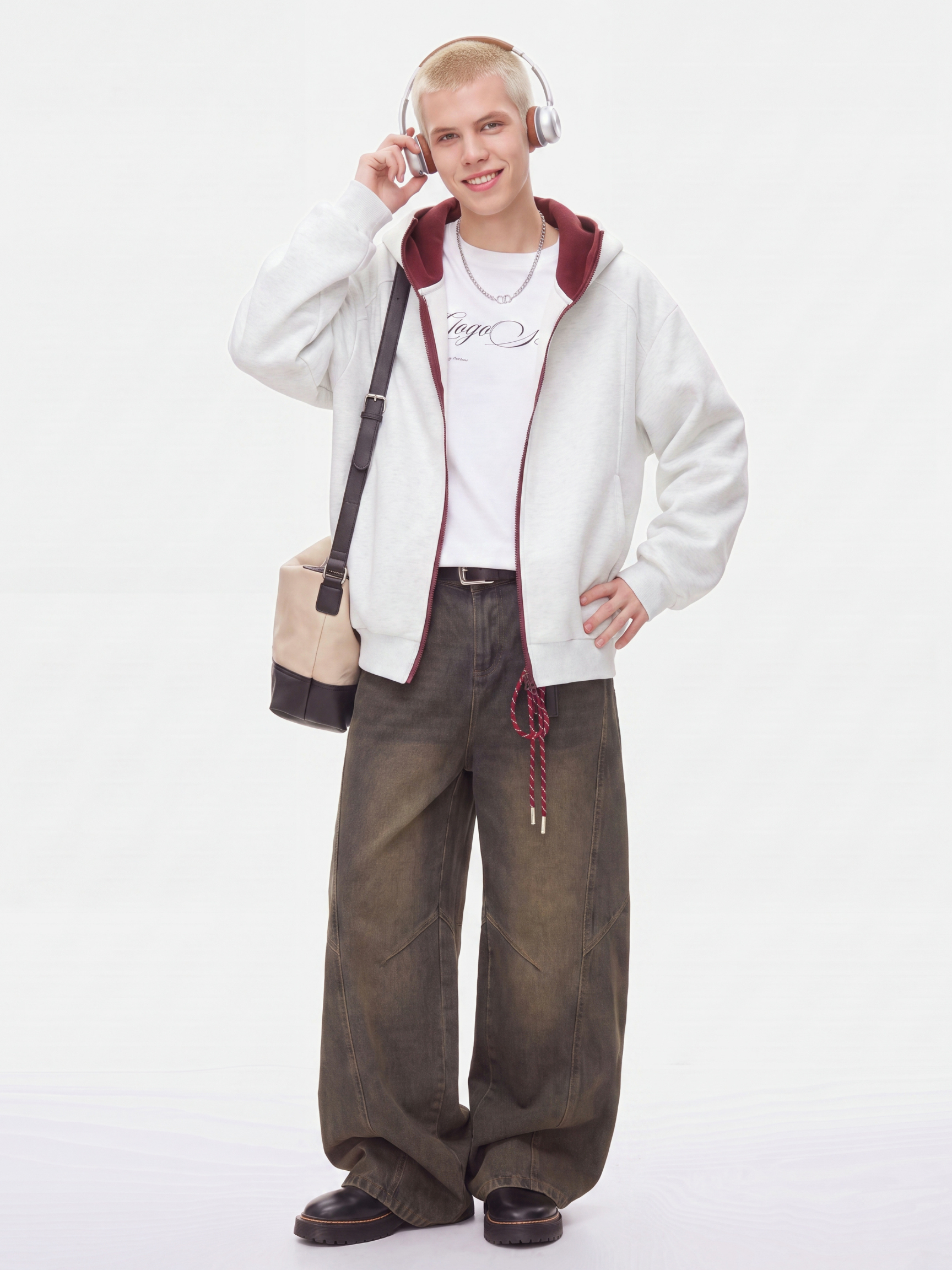 NeckVeil - Men's Contrast Color High Neck Zip-Up Jacket