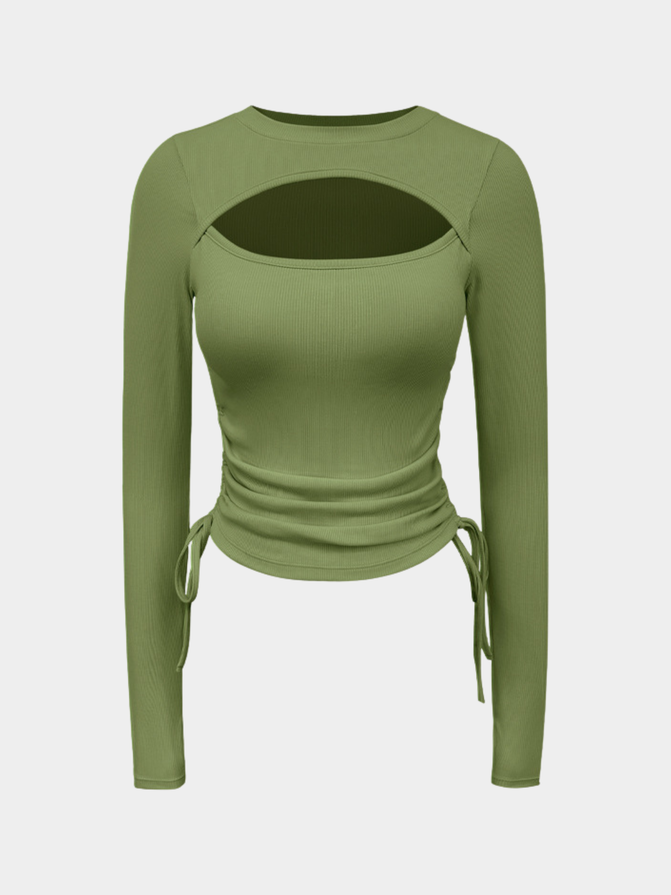 Ashbluff - Women's Hollow-Out Knit Built-In Bra Pads Base Layer Top