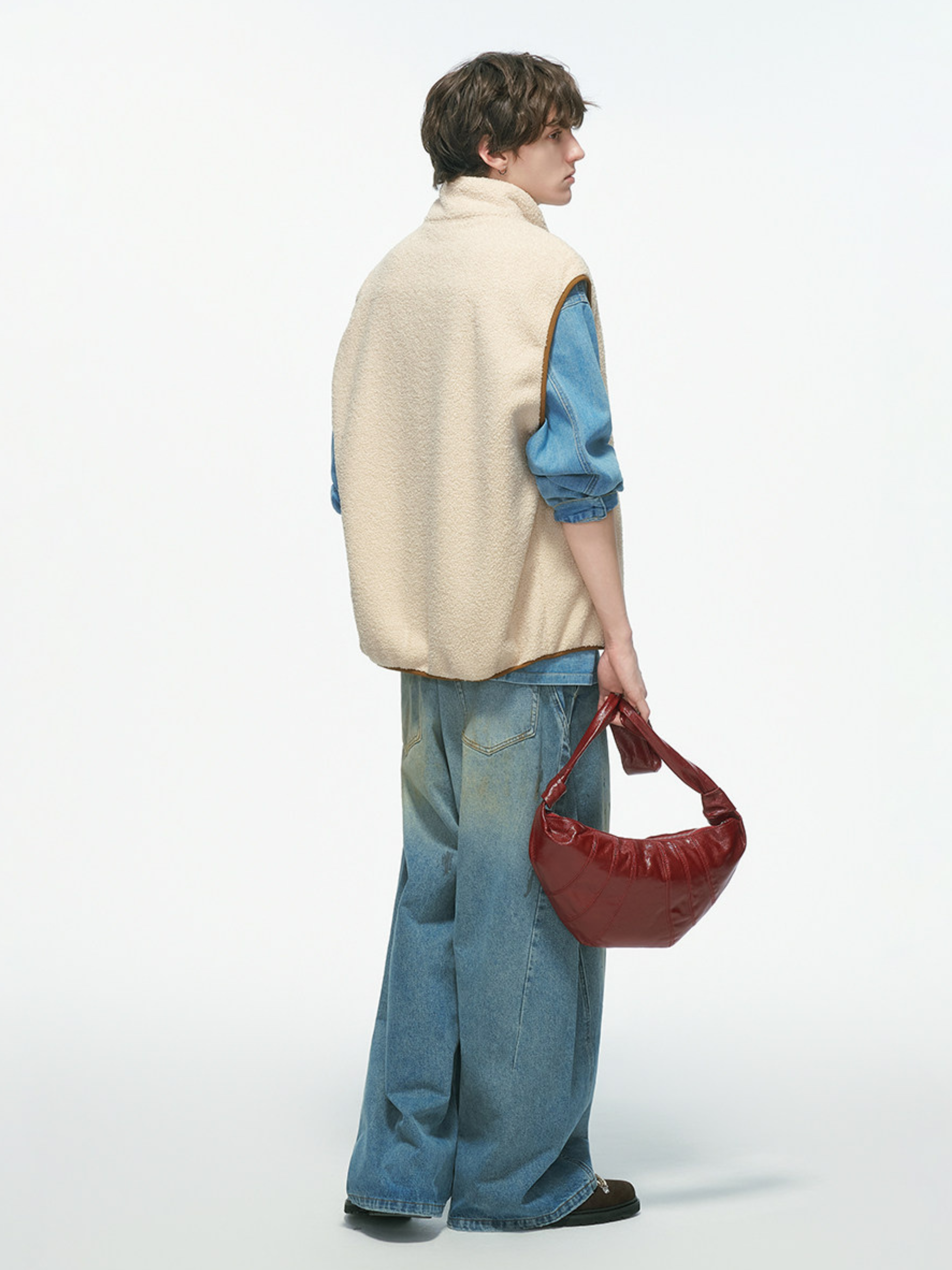 Ashveil - Men's Color-Block Shearling-Lined Vest