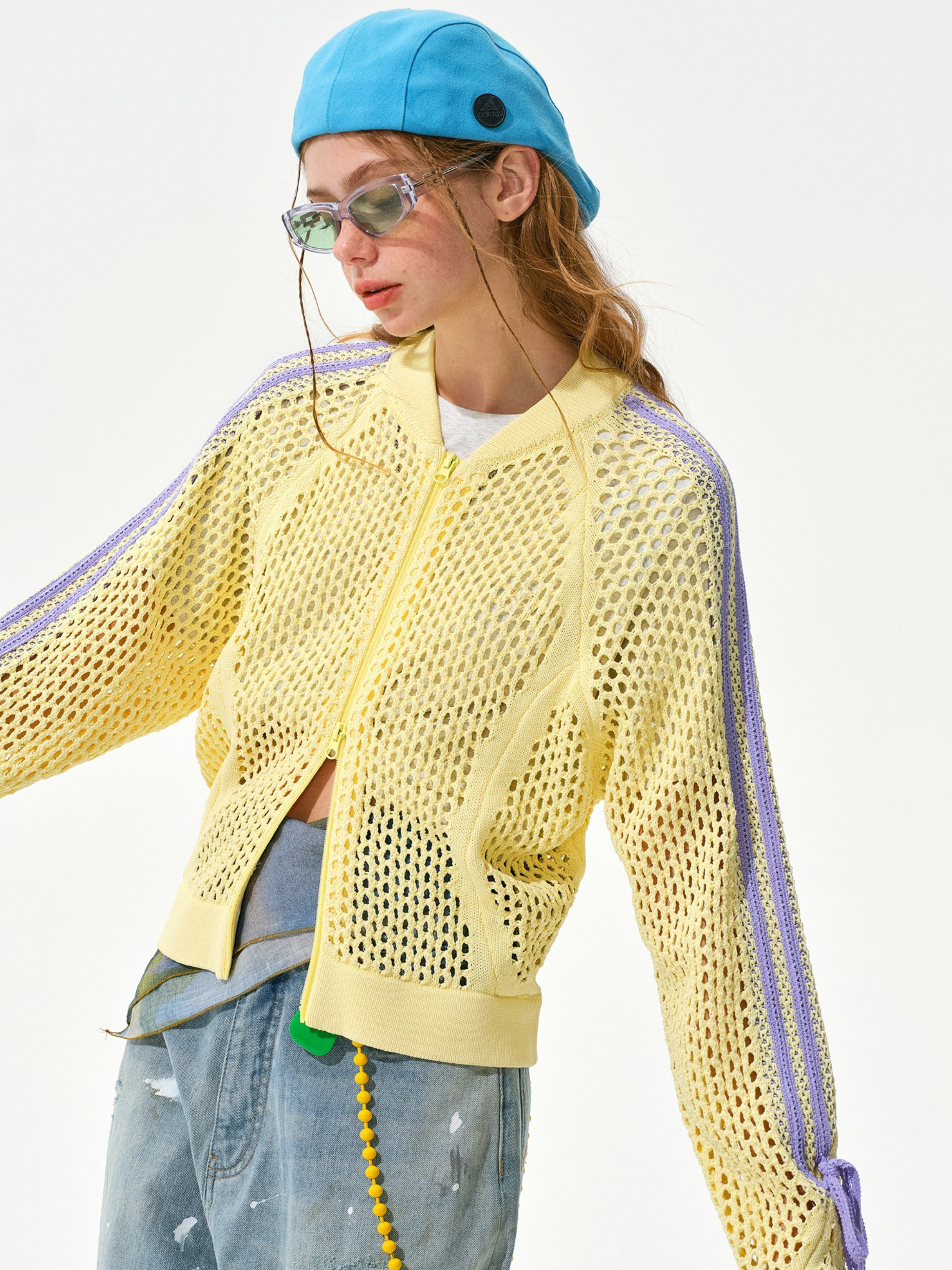 Drift - Women's Colorblock Mesh Stripe Zip-Up Jacket