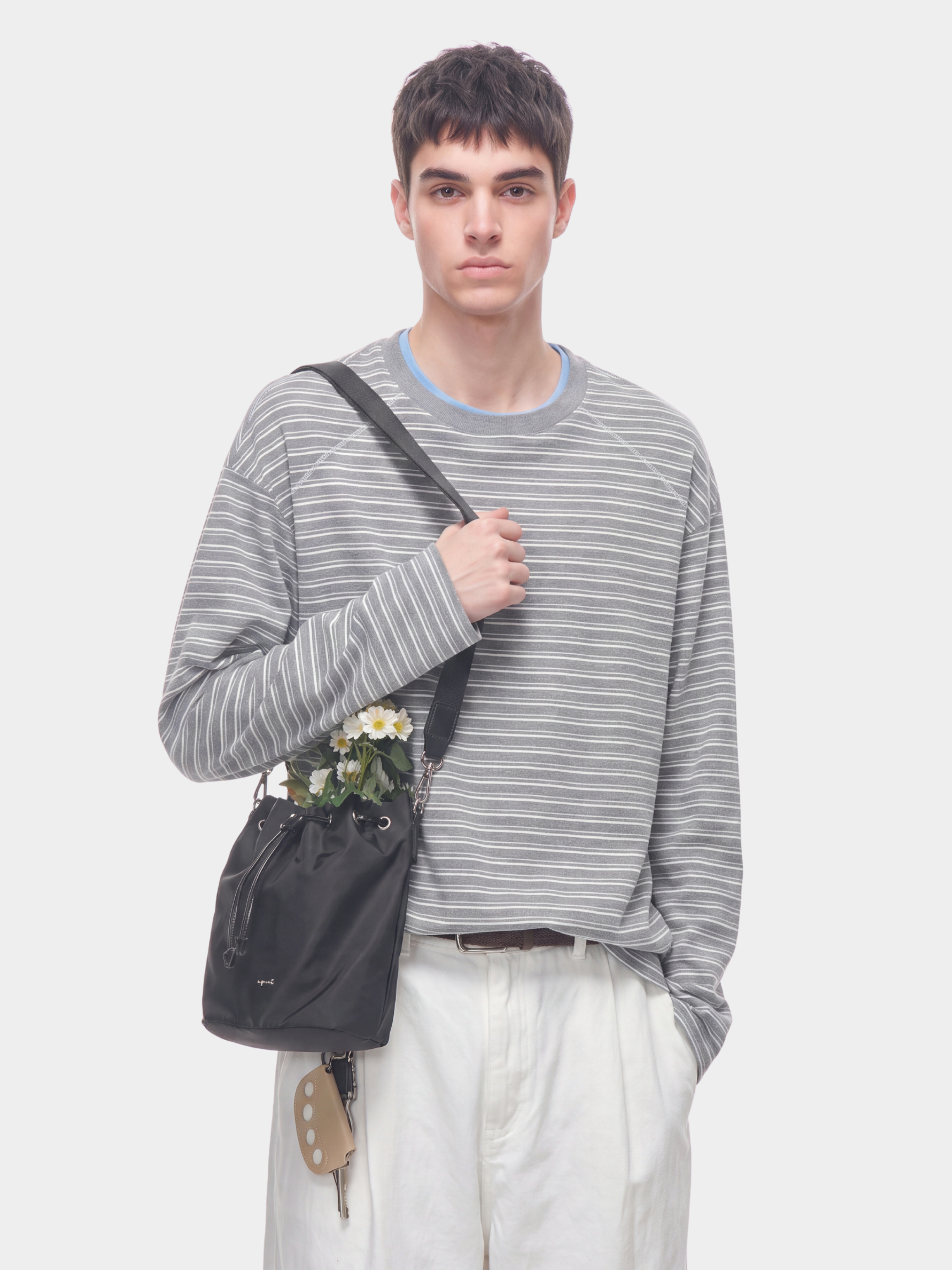 DualDrift - Color-Block Striped Crew Neck T-Shirt