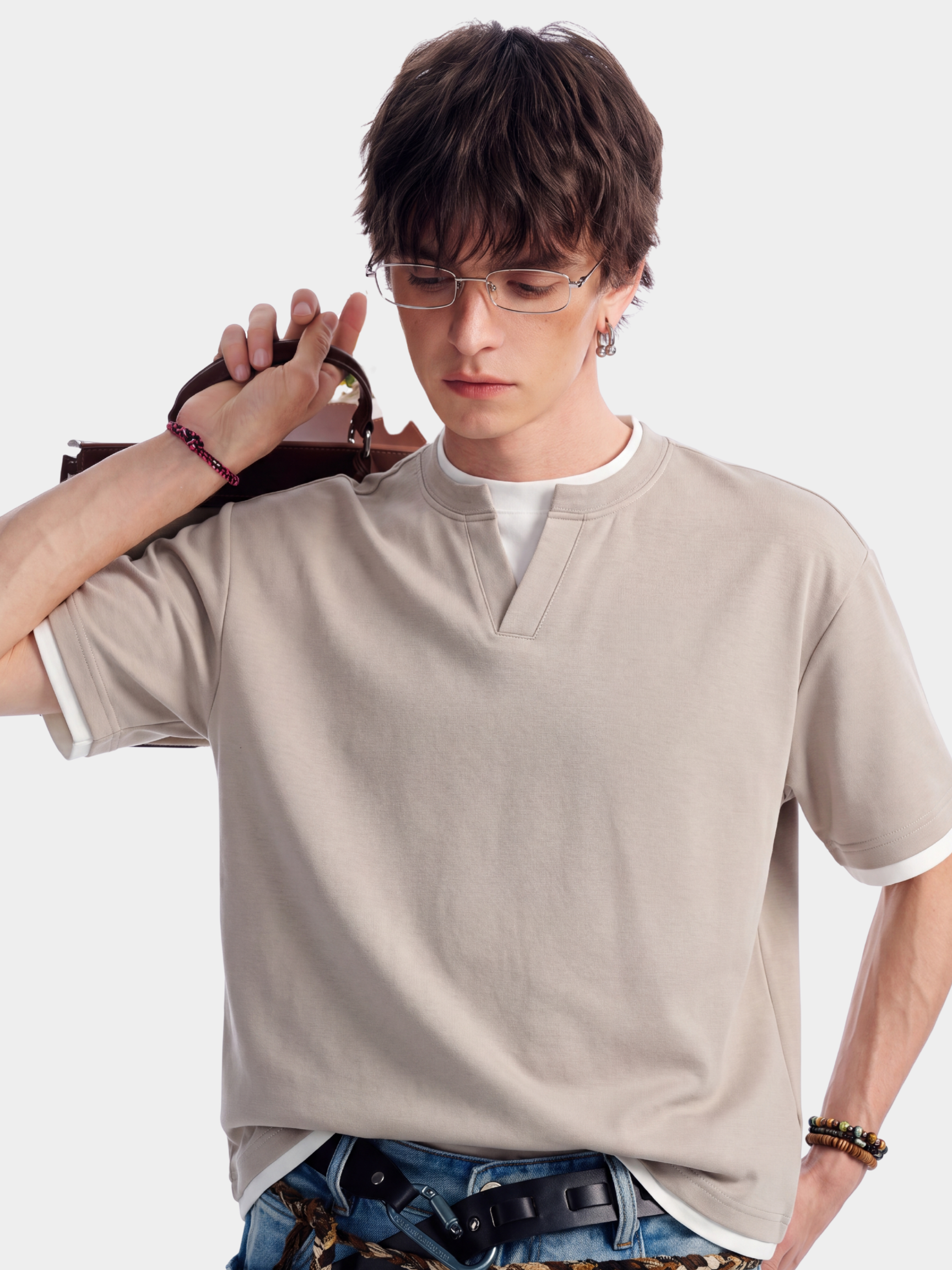 Thunderridge - Men's Layered Crew Neck T-Shirt