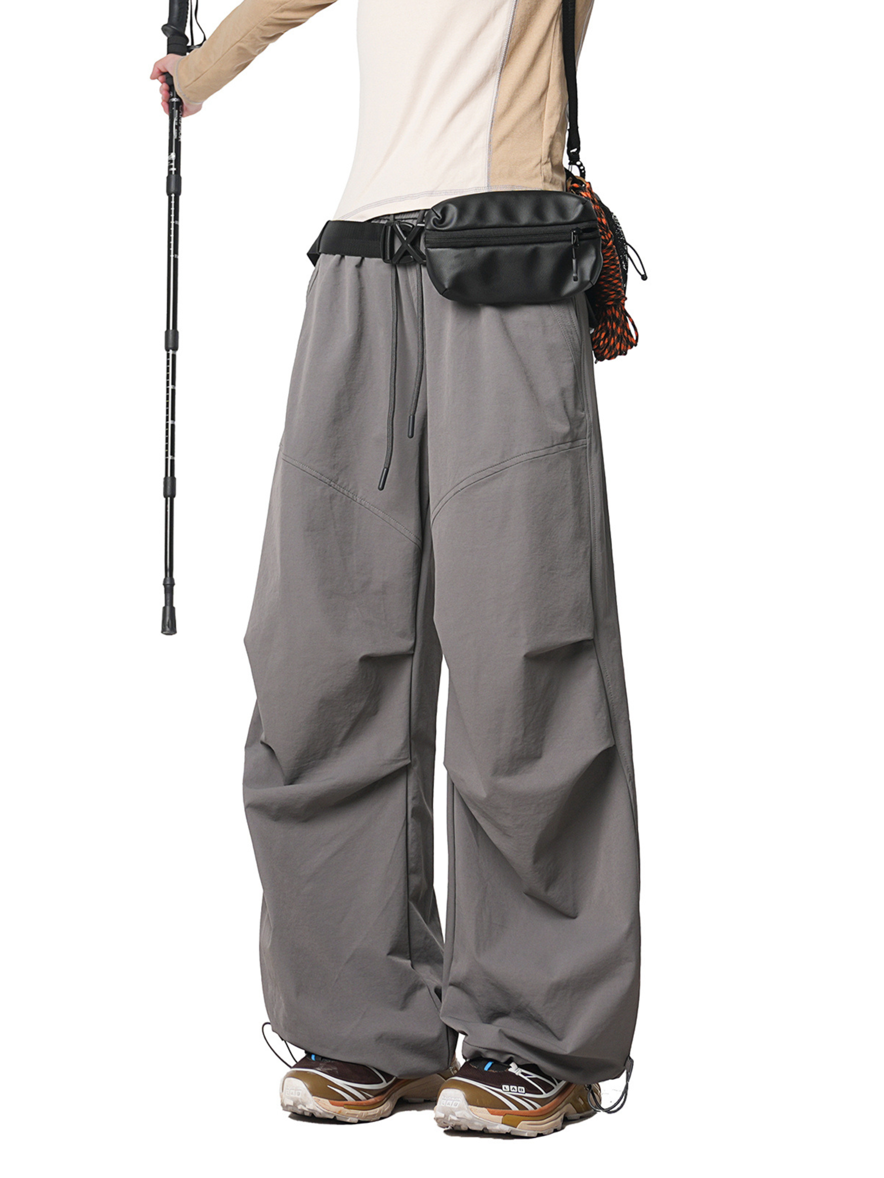 Backtrail - Unisex Wrinkled Straight-Leg Paratrooper Cargo Pants