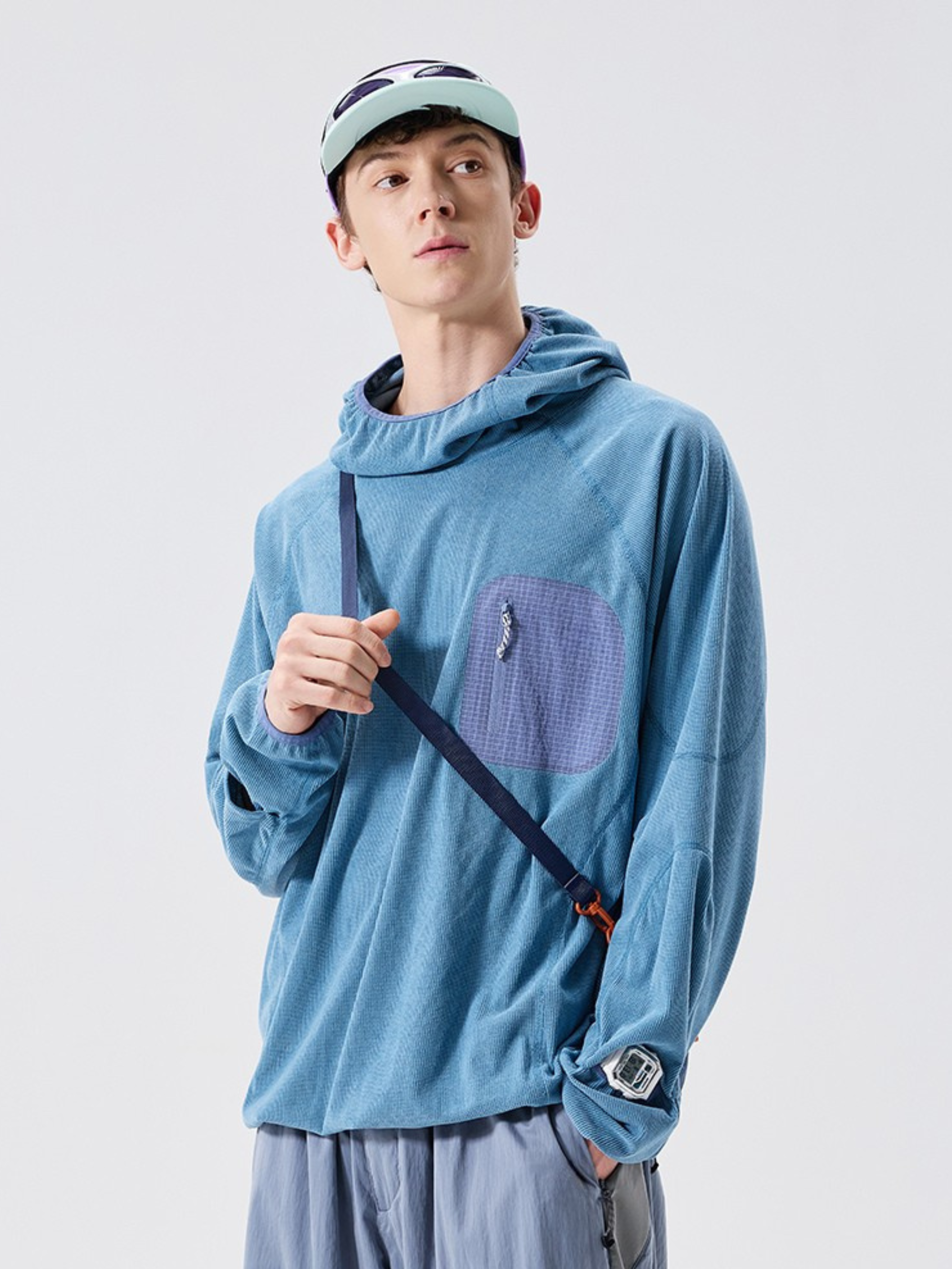 Crag - Unisex Moisture-Wicking High Neck Hoodie Base Layer