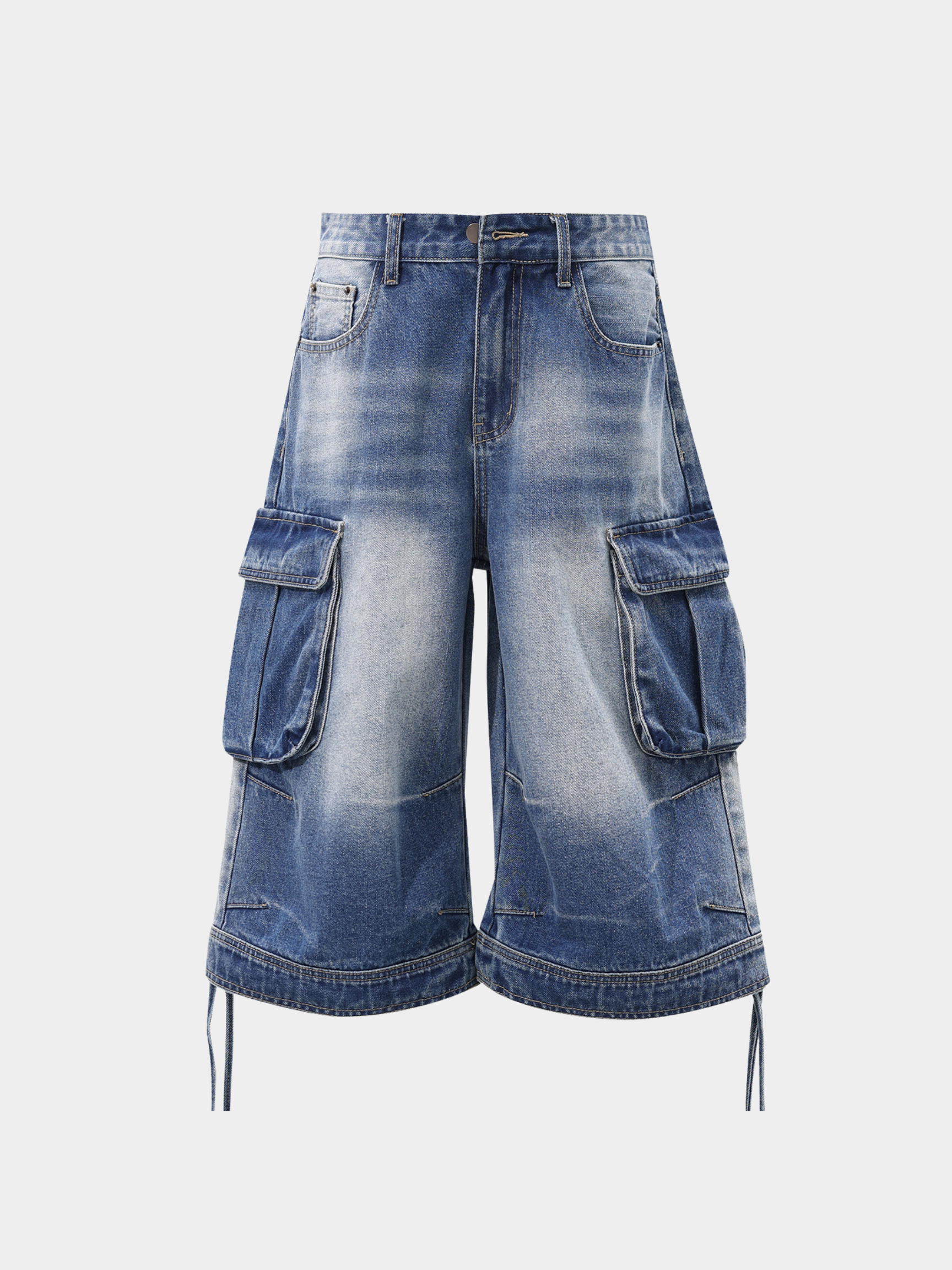 新品 MINEDENIM Belted Denim Cargo カーゴ ショーツ BasicLine - Women's Multi-Pocket Denim Cargo Cropped Pants