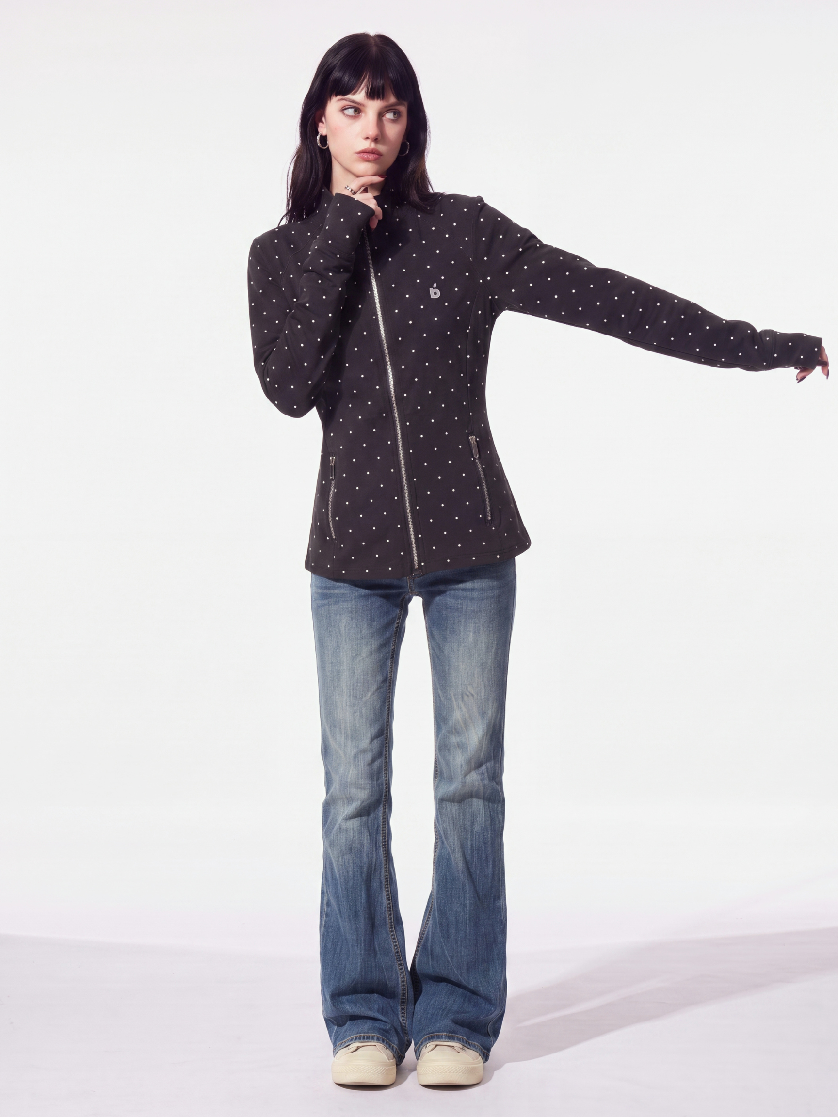 PolkaVeil - Women's UPF 50+ Polka Dot Fitted Sun Protection Jacket