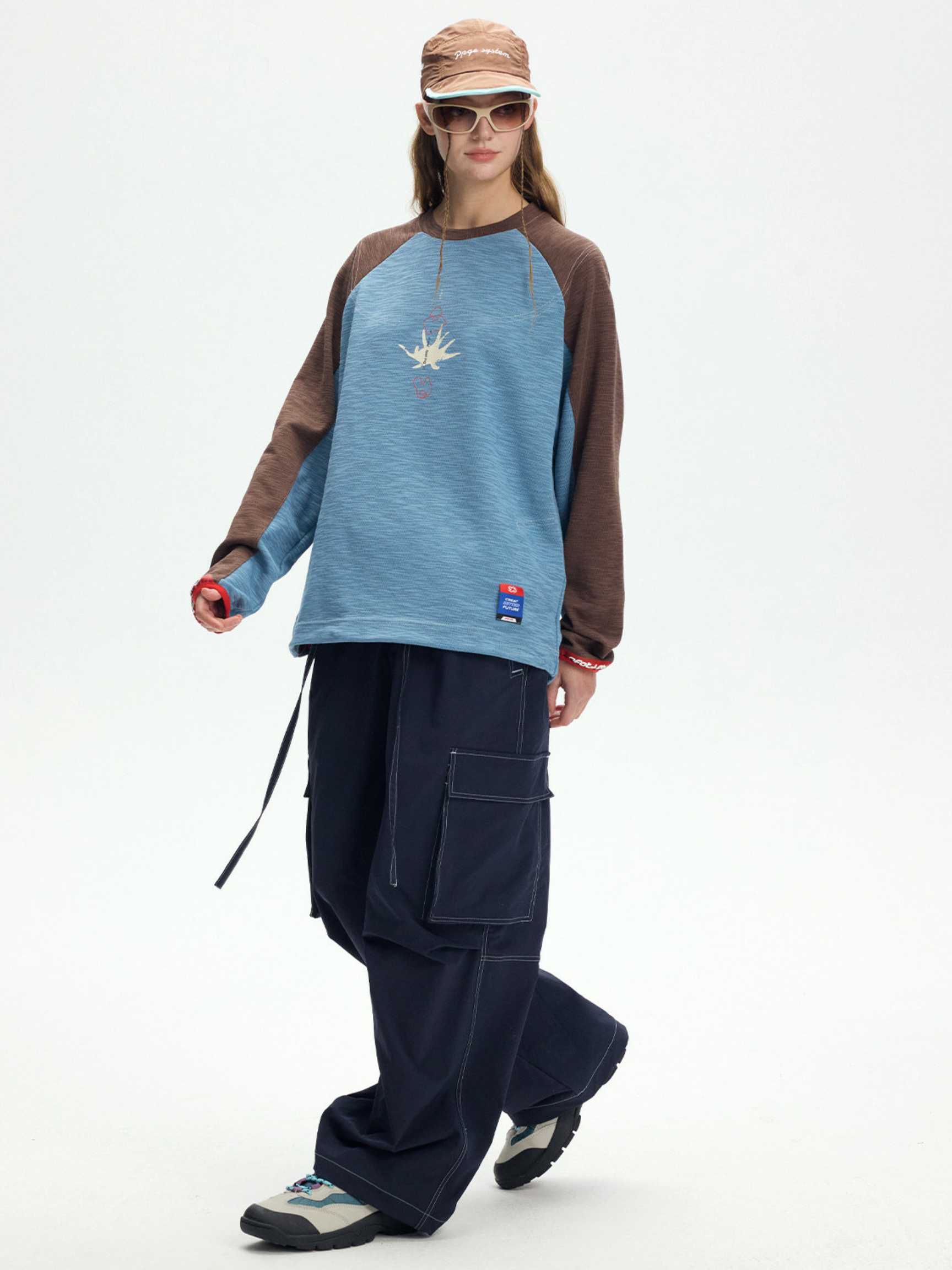 Balance - Women's Contrast Raglan Sleeve Oversized Long sleeves