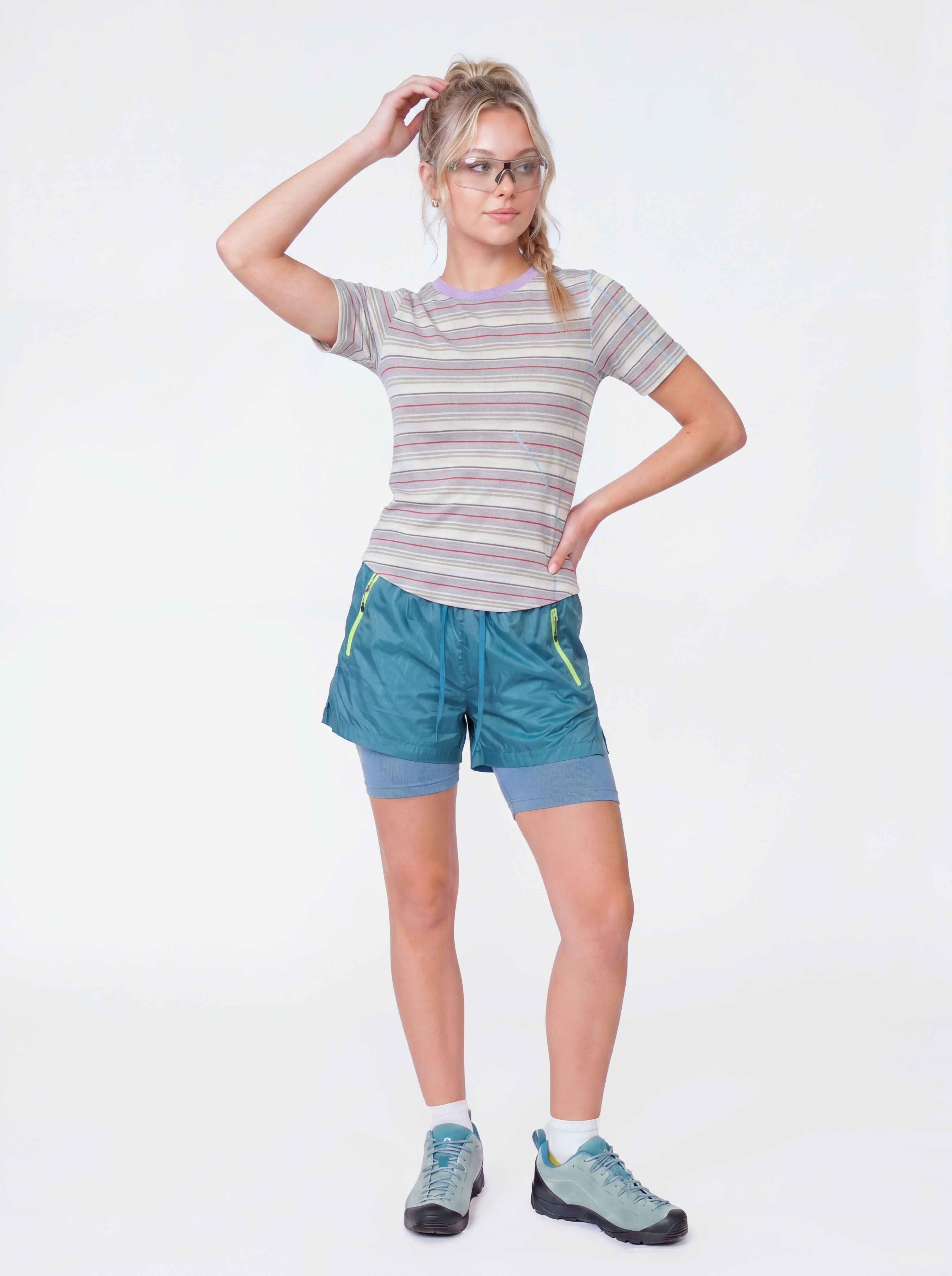 Alpenglow - Women's Breathable Quick-Dry Color-Block Stripe T-Shirt
