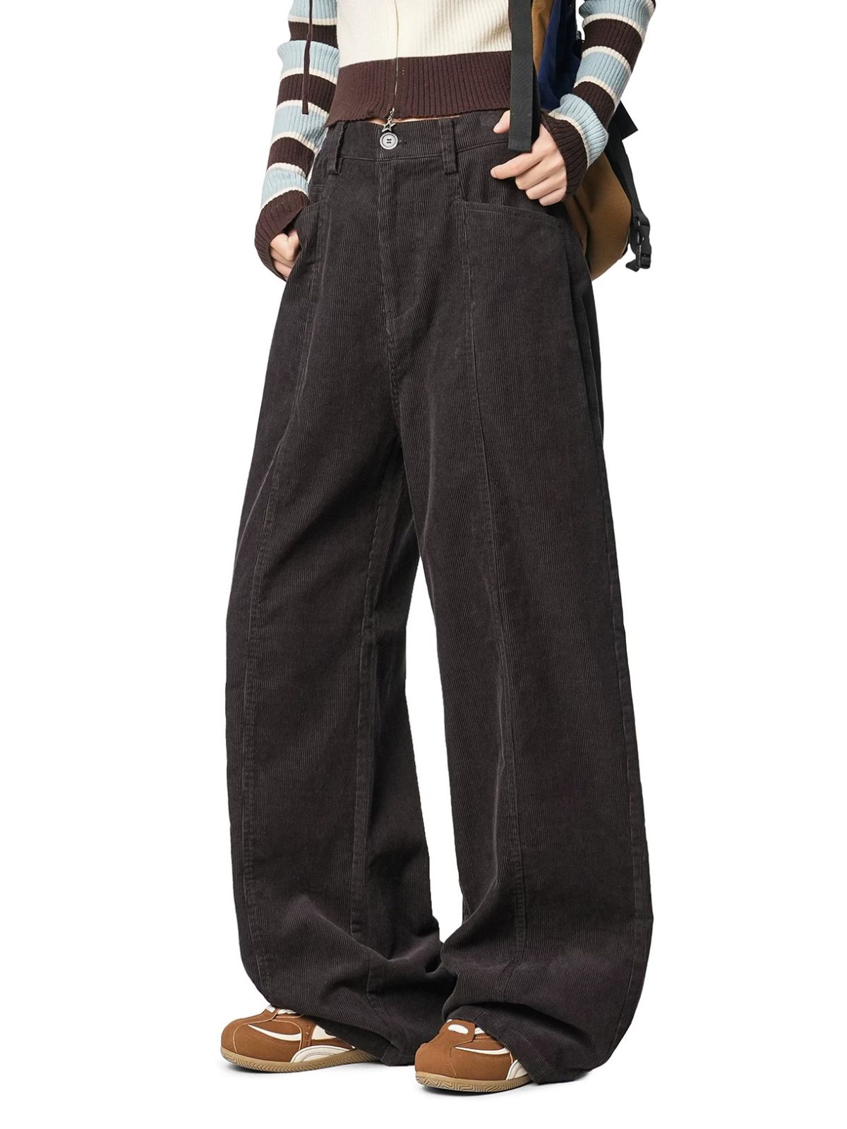 Foresttrek - Unisex Cotton Corduroy Curved-Leg Wide-Leg Pants
