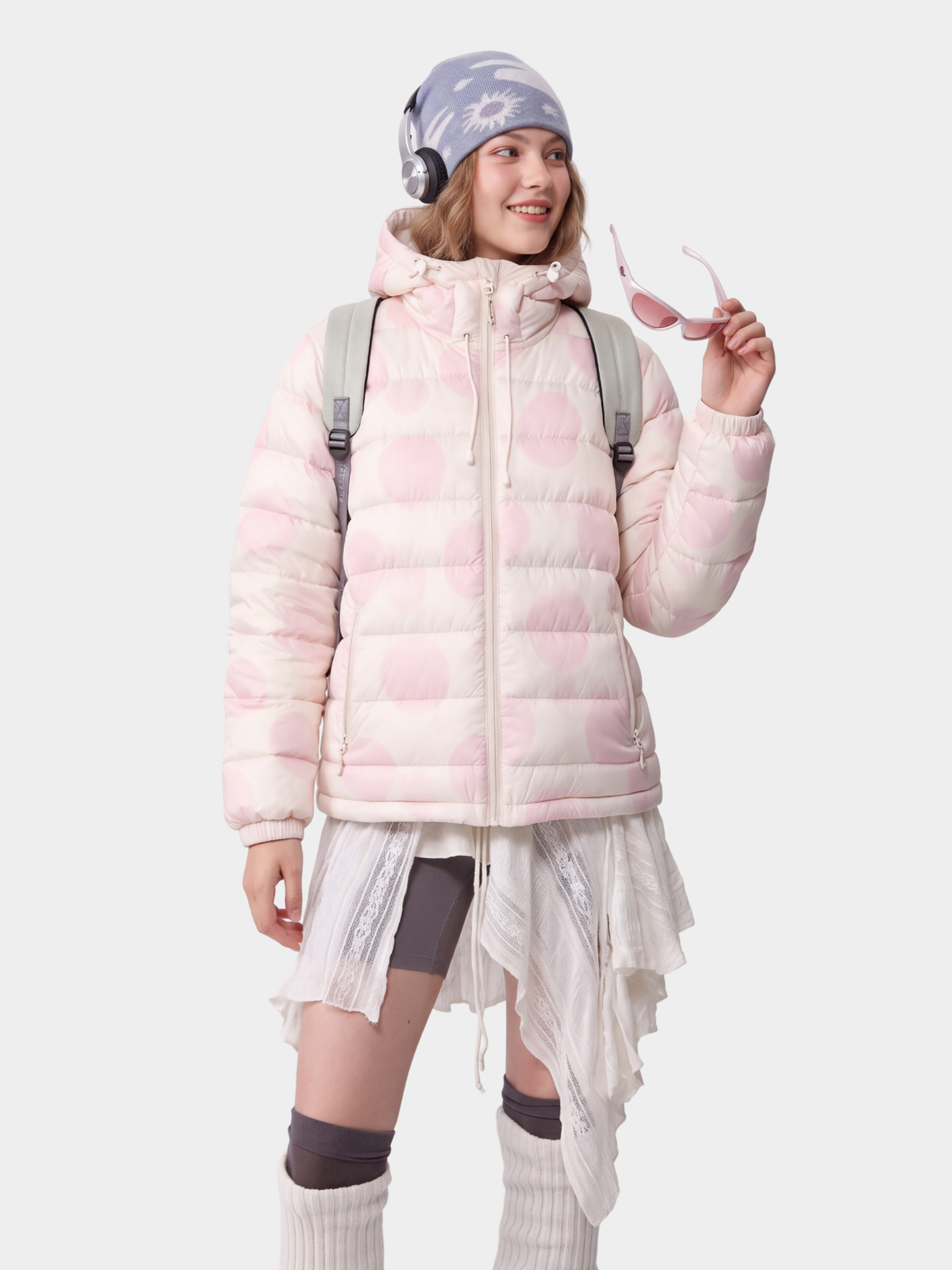 DotMist - Women's Lightweight Water-Repellent 90% White Duck Down Jacket