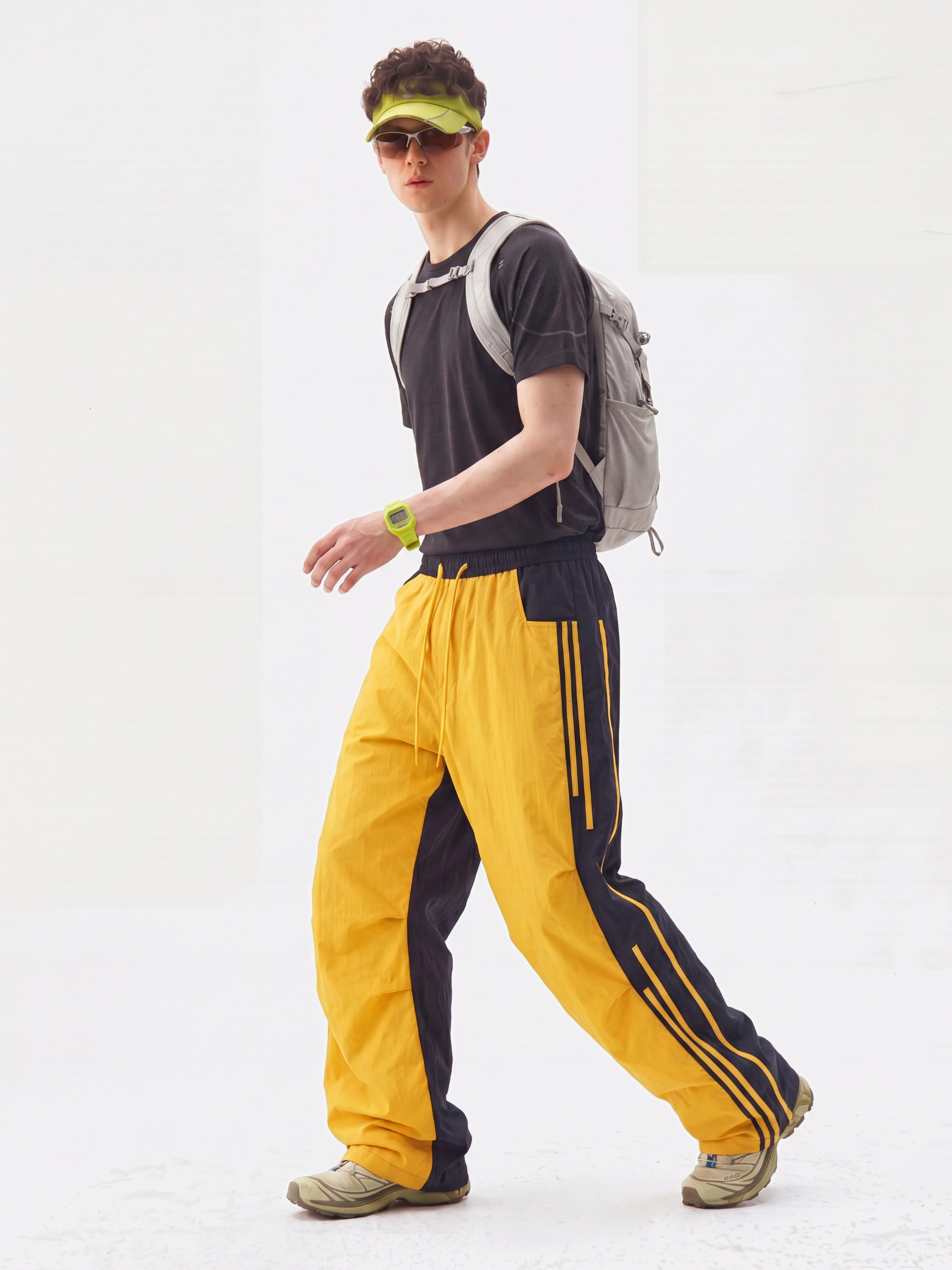 DriftFold - Unisex Water-Repellent Striped Colorblock Wide-Leg Pants