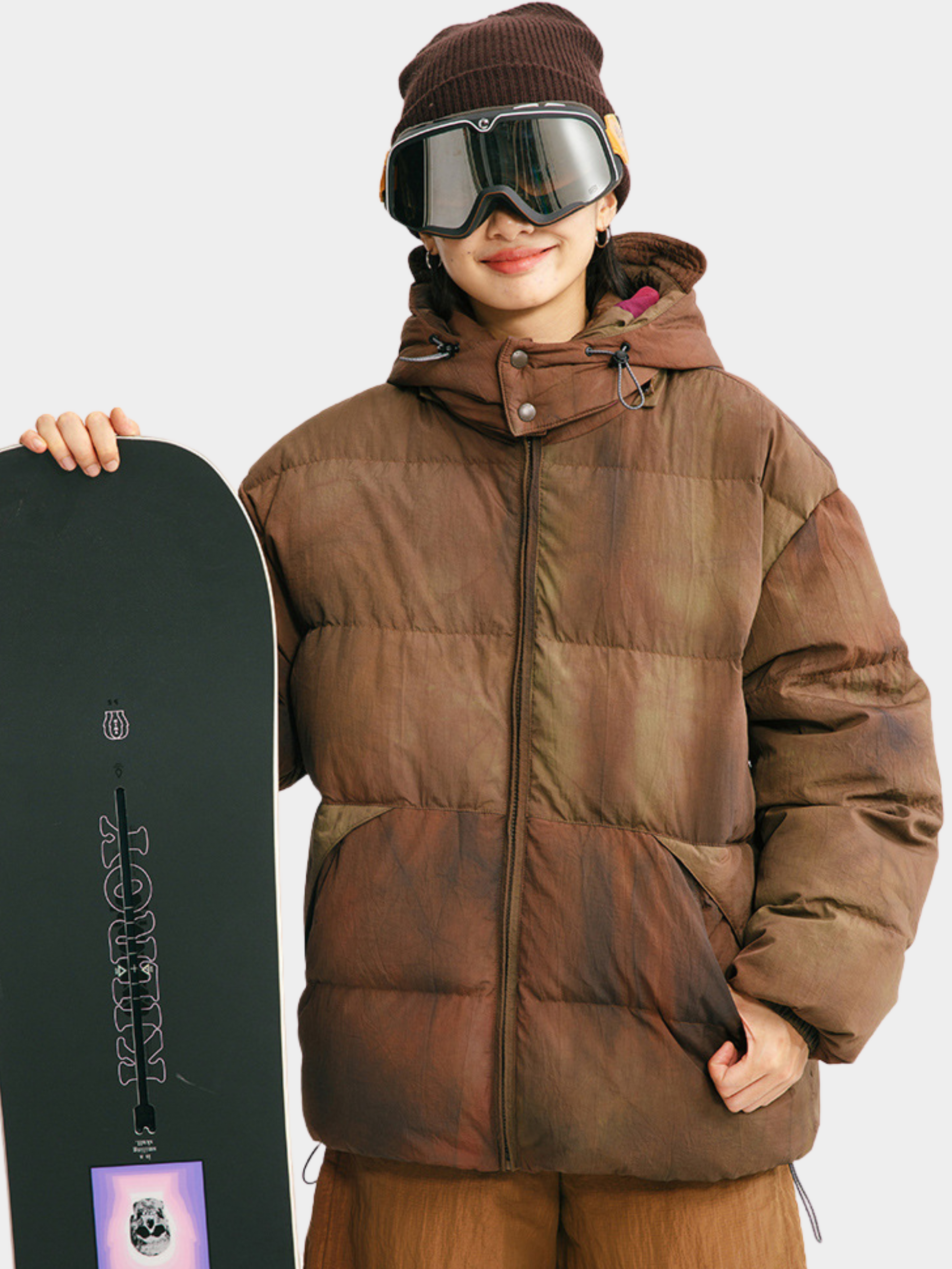 BluffTrail - Unisex 90% White Duck Down Tie-dye Detachable Hood Down Jacket GONGGAR SPORTS