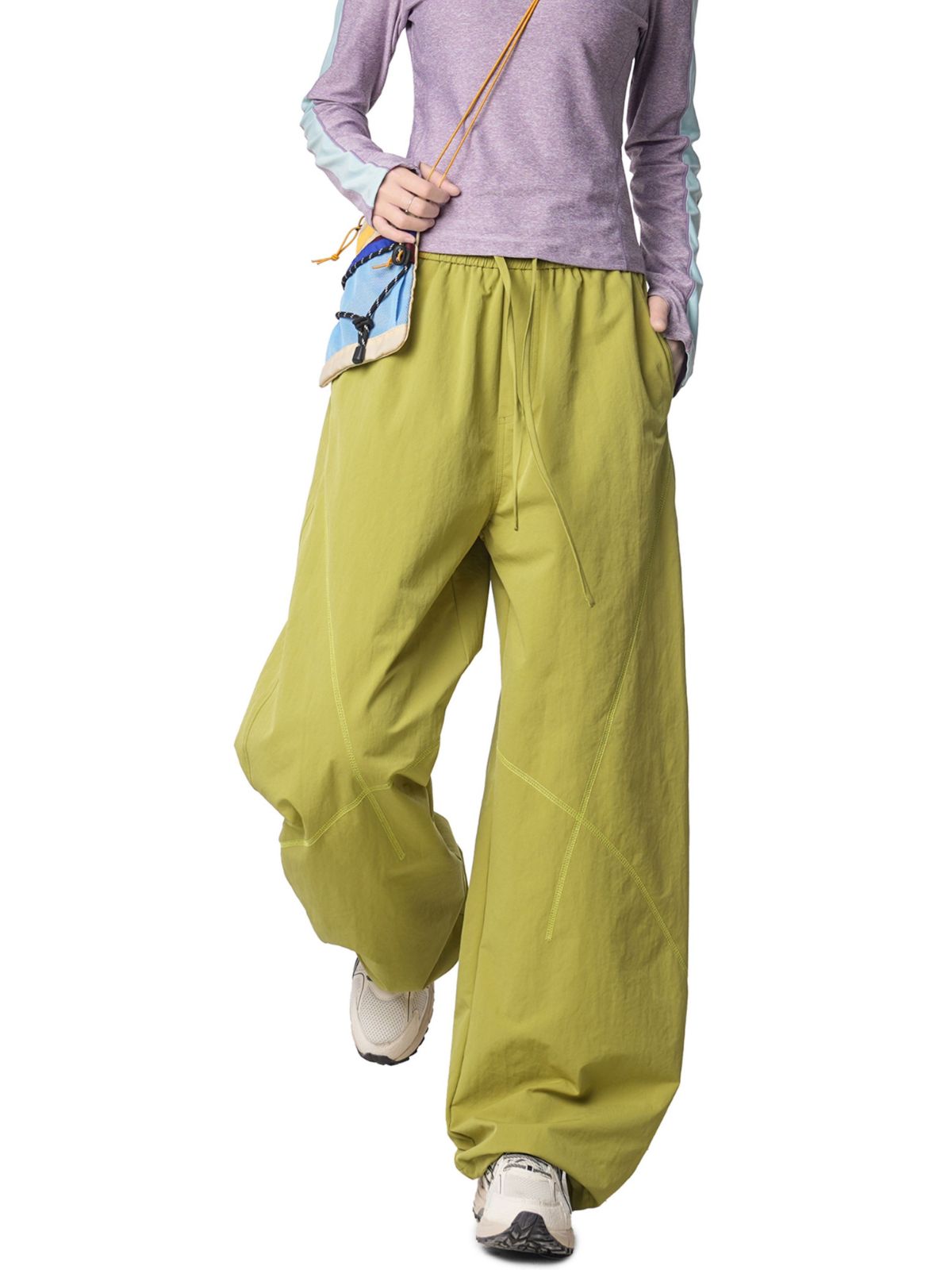 FrostDash - Lightweight Loose Colorblock Hasso Stitch Pants