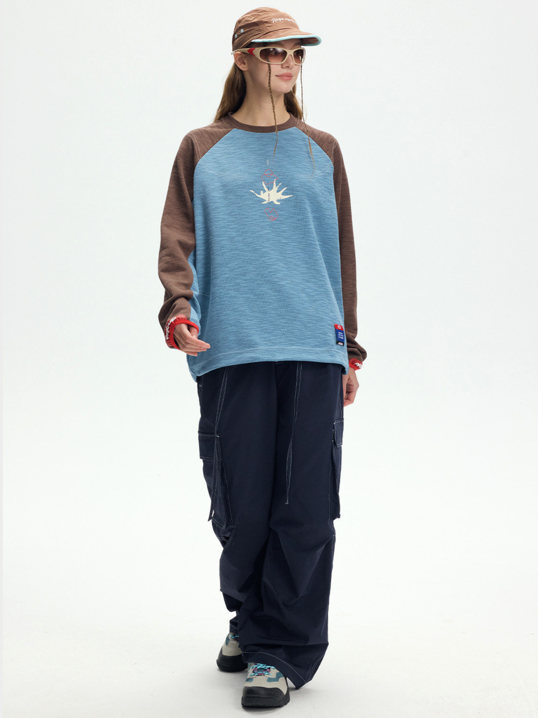 Balance - Women's Contrast Raglan Sleeve Oversized Long sleeves
