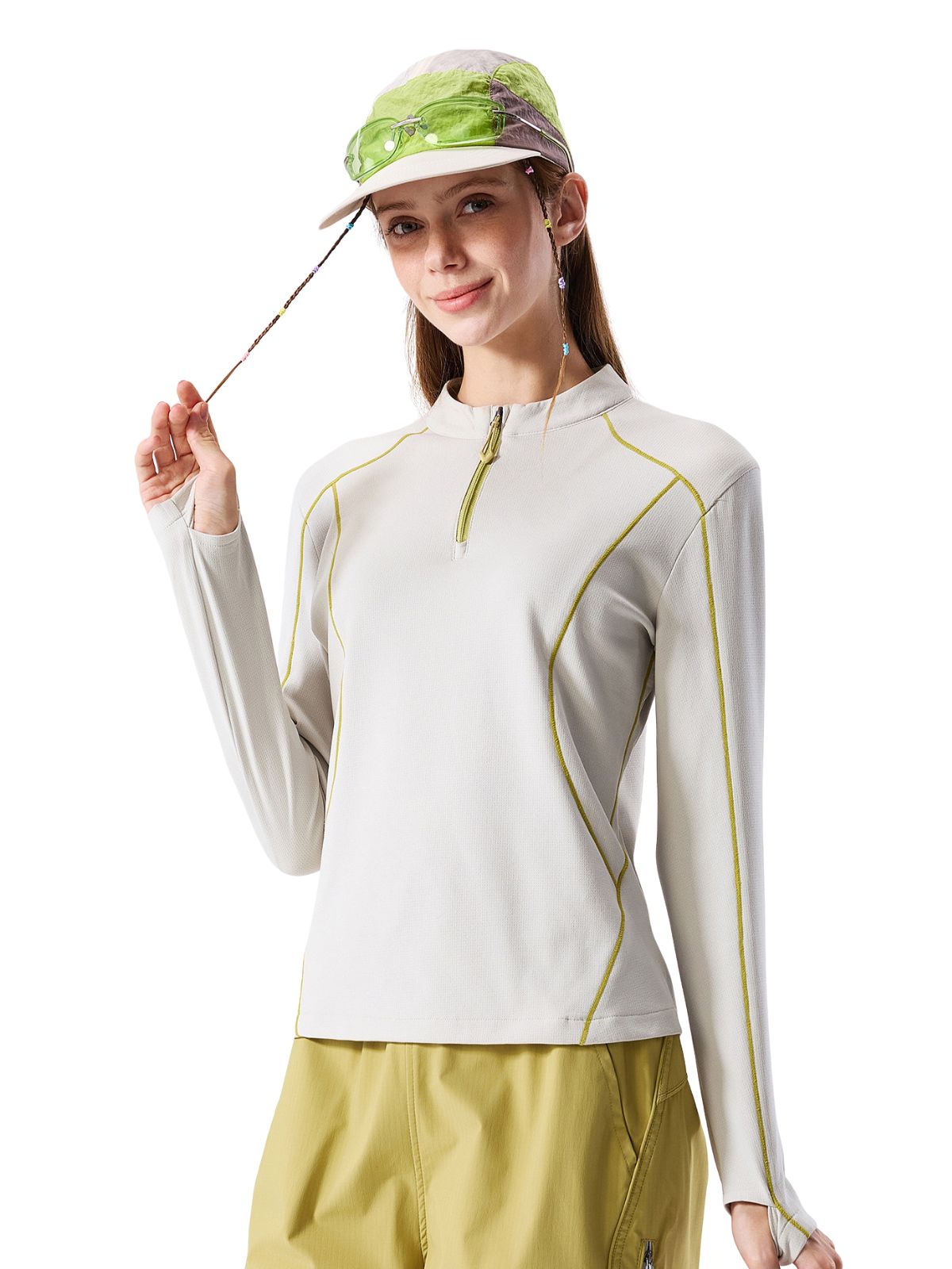 HawkTract - Women's UPF 50+ Antibacterial Quick-Dry Half-Zip T-Shirt
