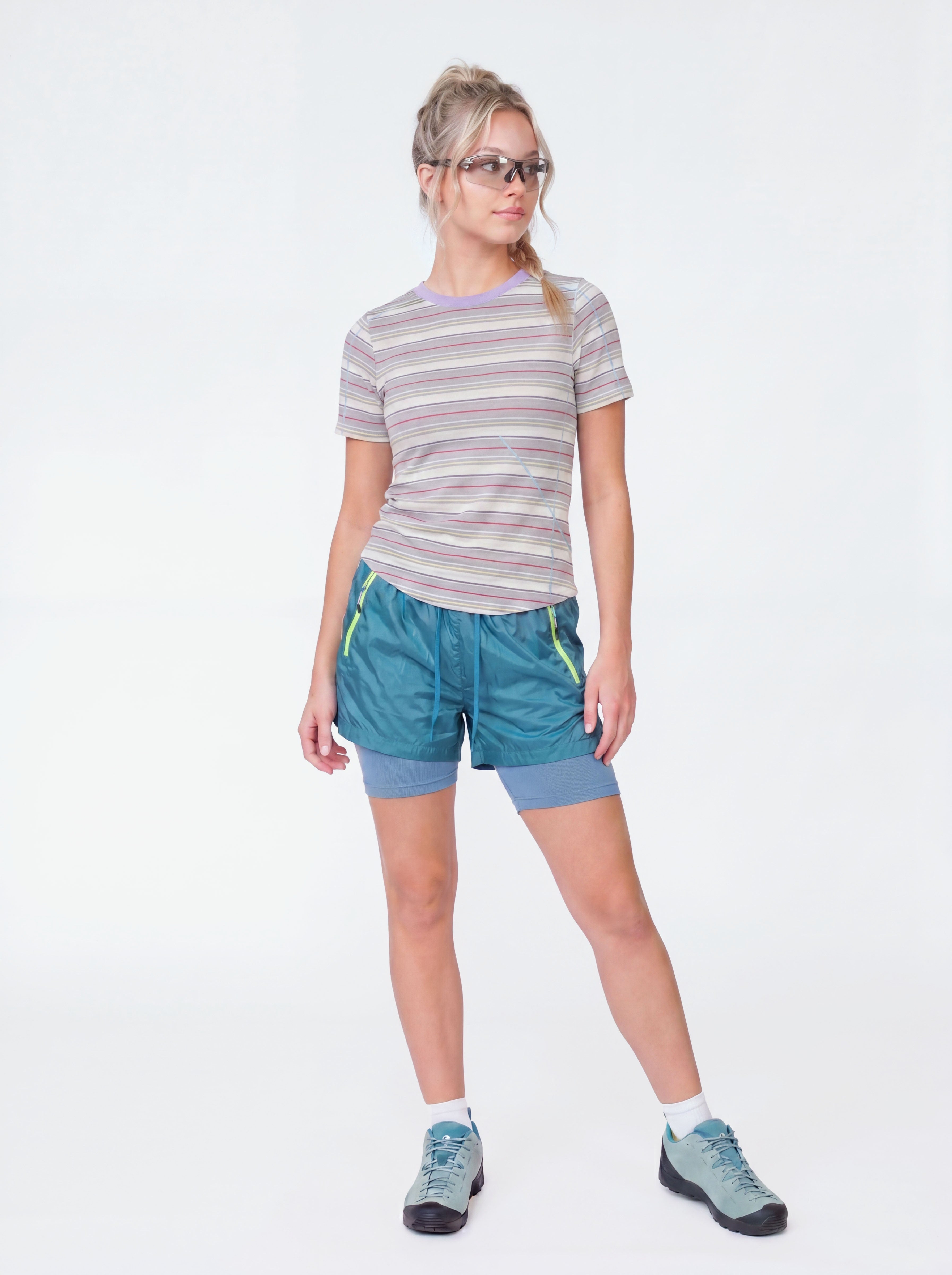Alpenglow - Women's Breathable Quick-Dry Color-Block Stripe T-Shirt