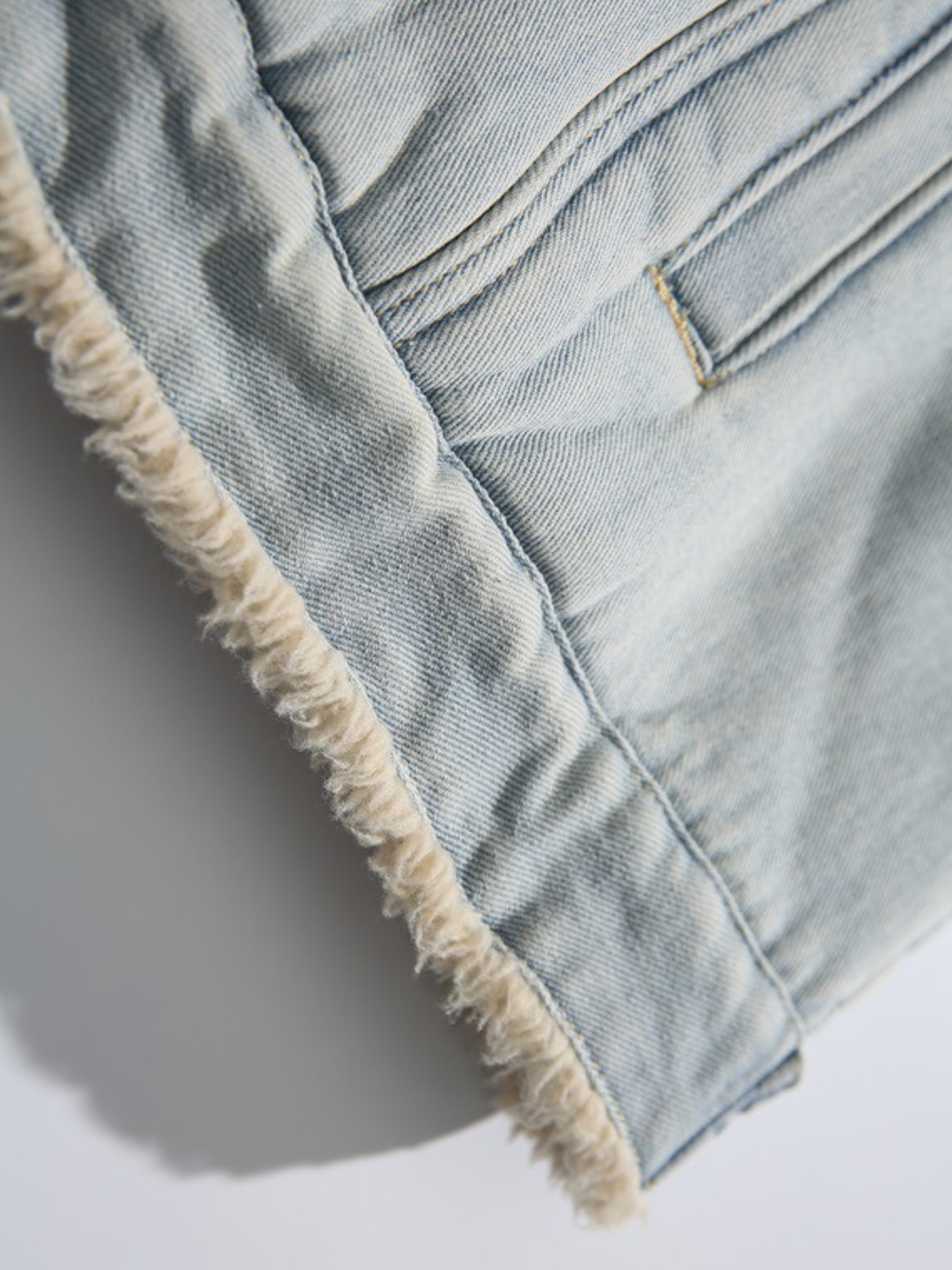 Vespera - Unisex Washed Denim Sherpa Jacket