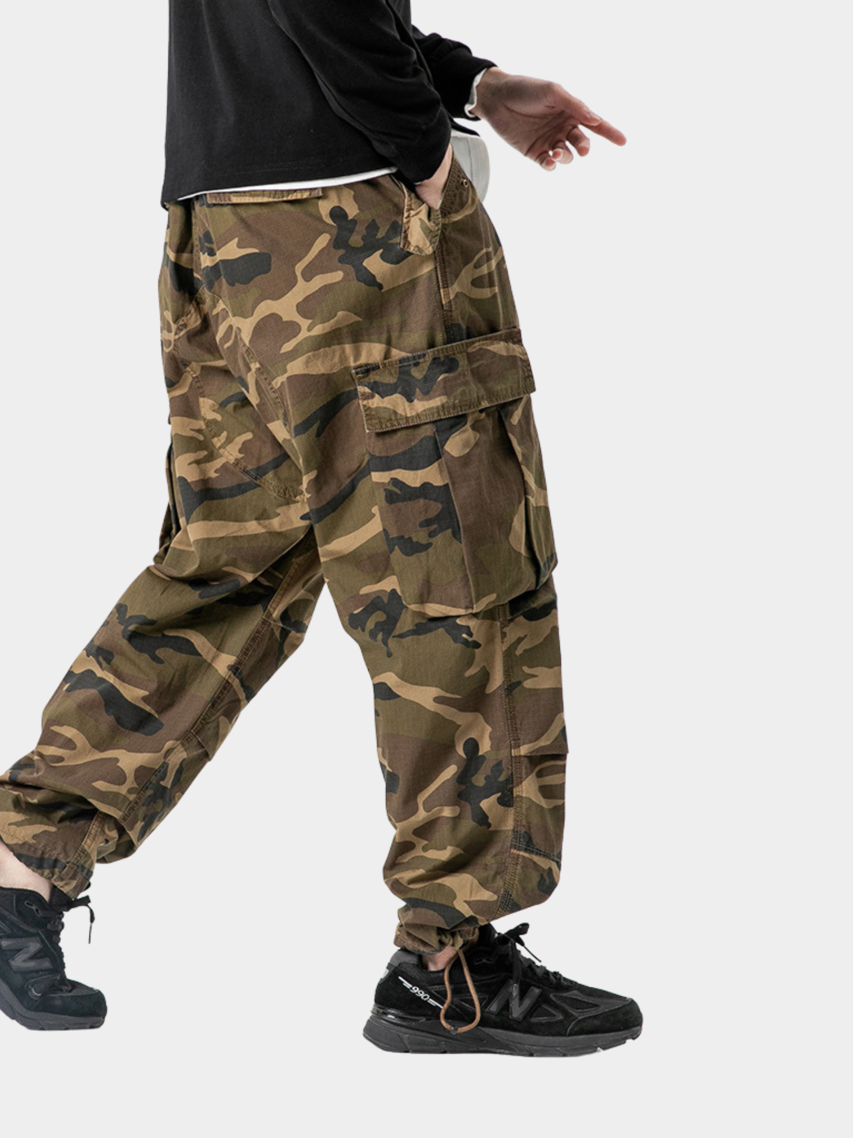 GripGlove - Men's Relaxed Fit Camo Cargo Pants GONGGAR SPORTS