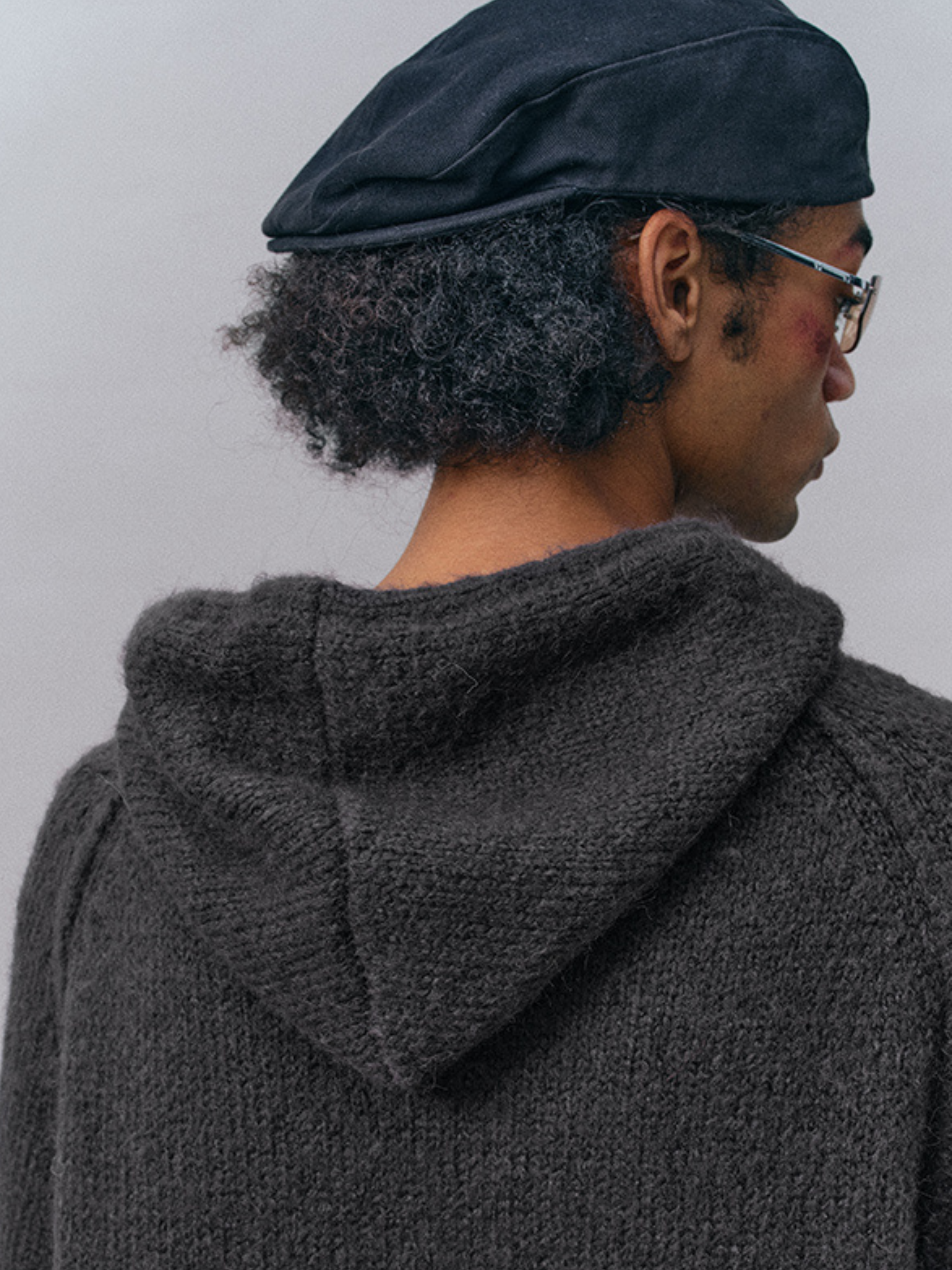 Ravensoul - Unisex Loose-Fit Zip-Up Hooded Knit Sweater