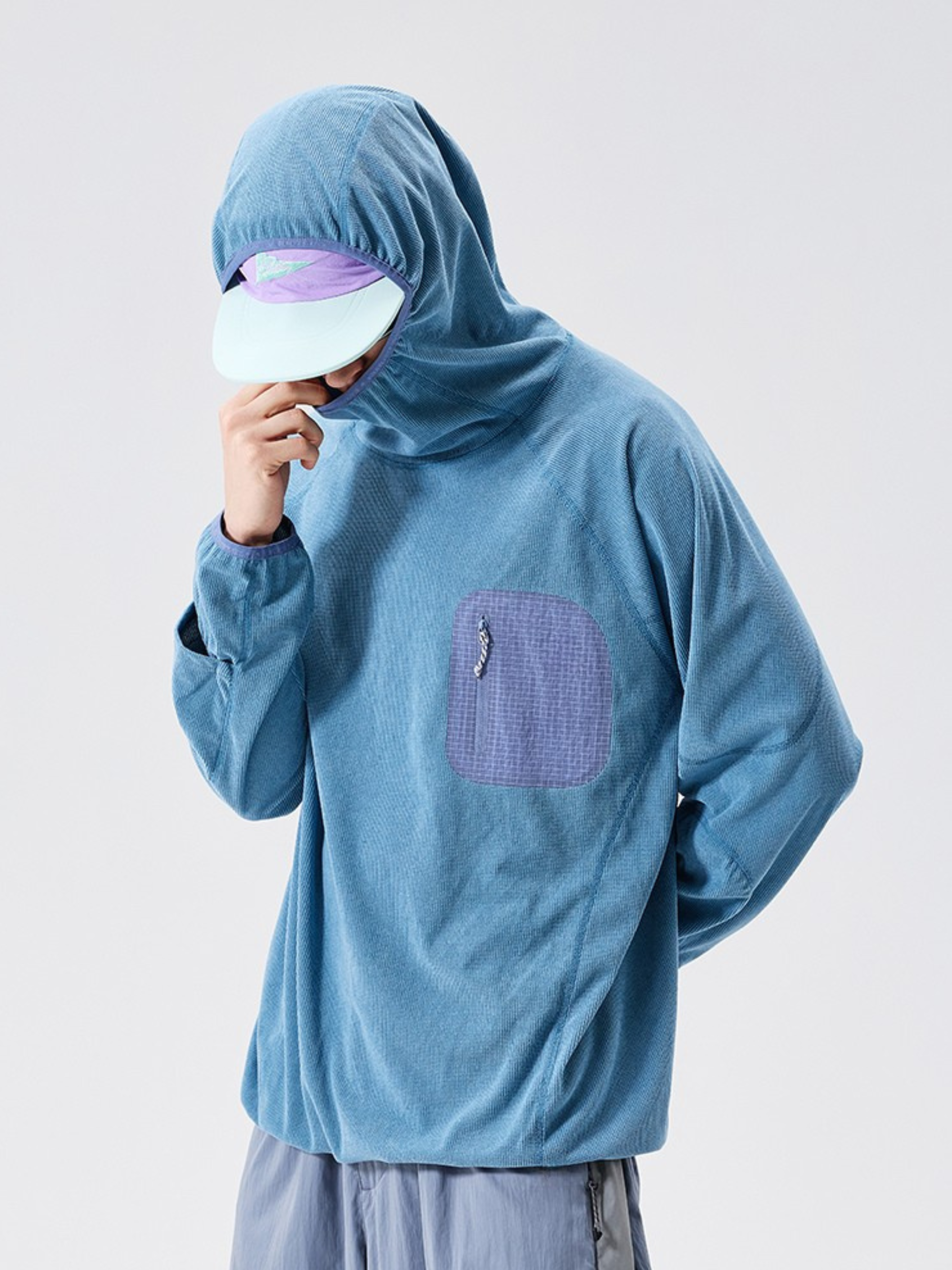 Crag - Unisex Moisture-Wicking High Neck Hoodie Base Layer