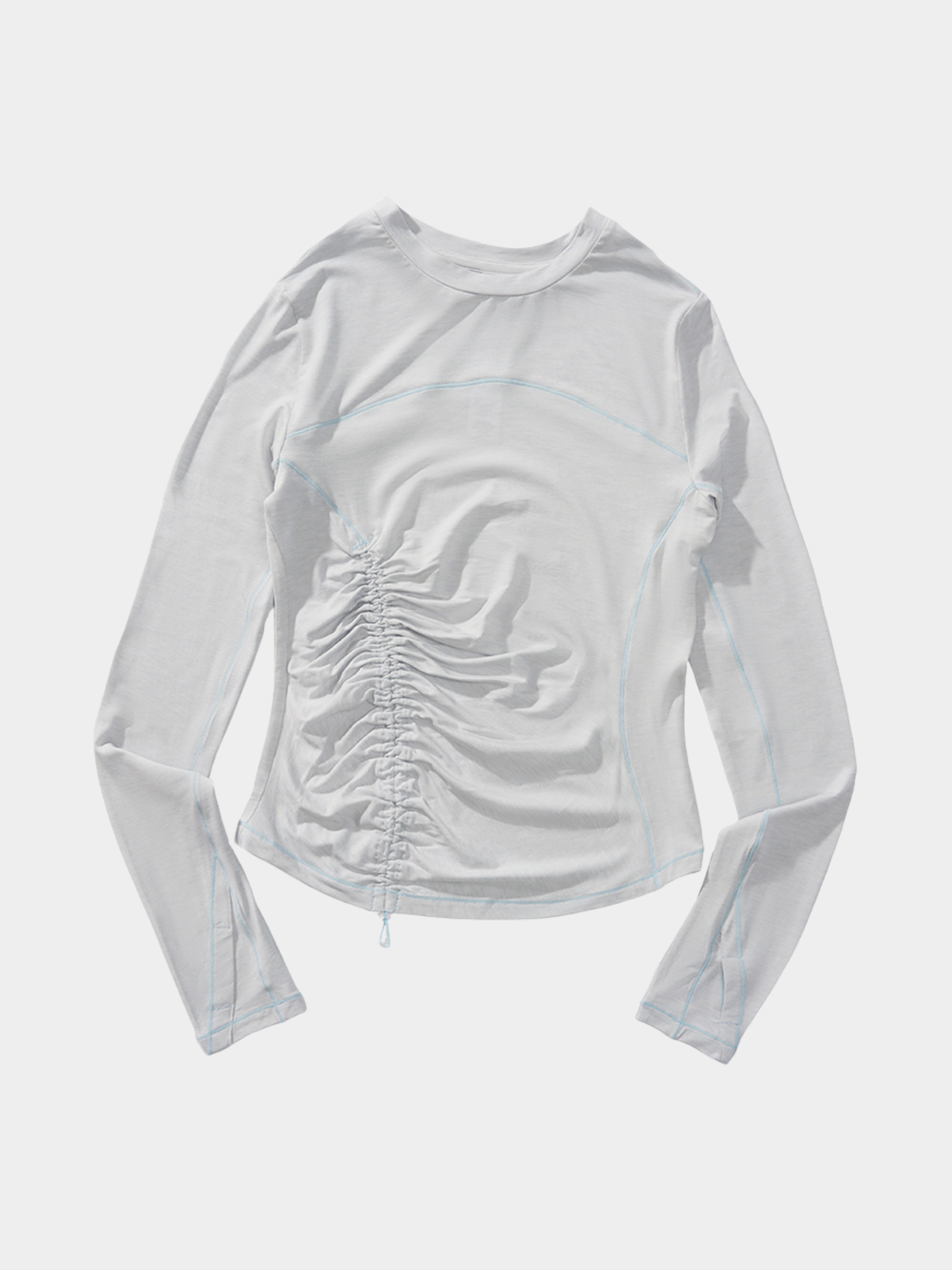Cragnest - Women's 5A Antibacterial Wool Blend Ruched Slim Fit T-Shirt