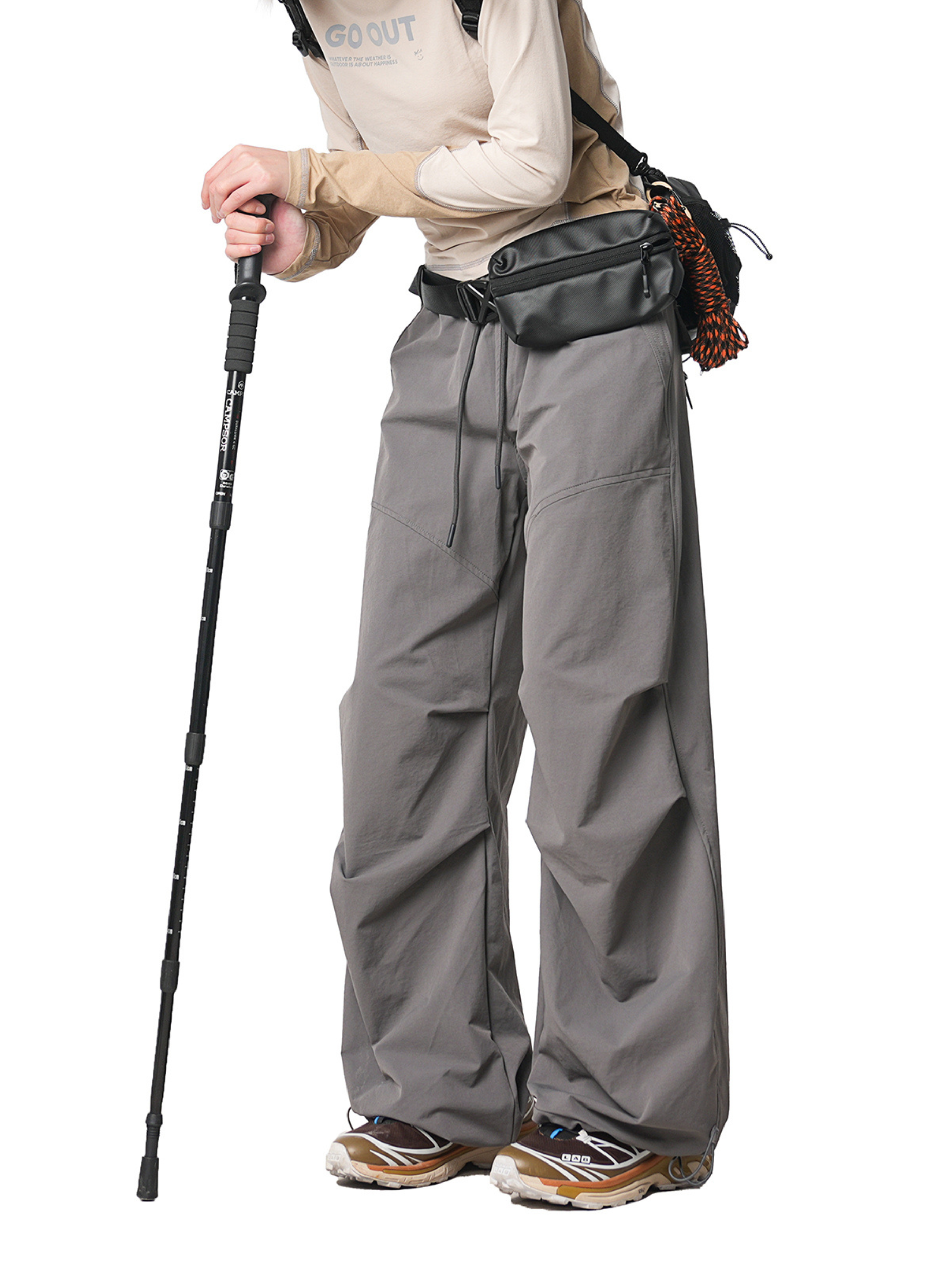 Backtrail - Unisex Wrinkled Straight-Leg Paratrooper Cargo Pants
