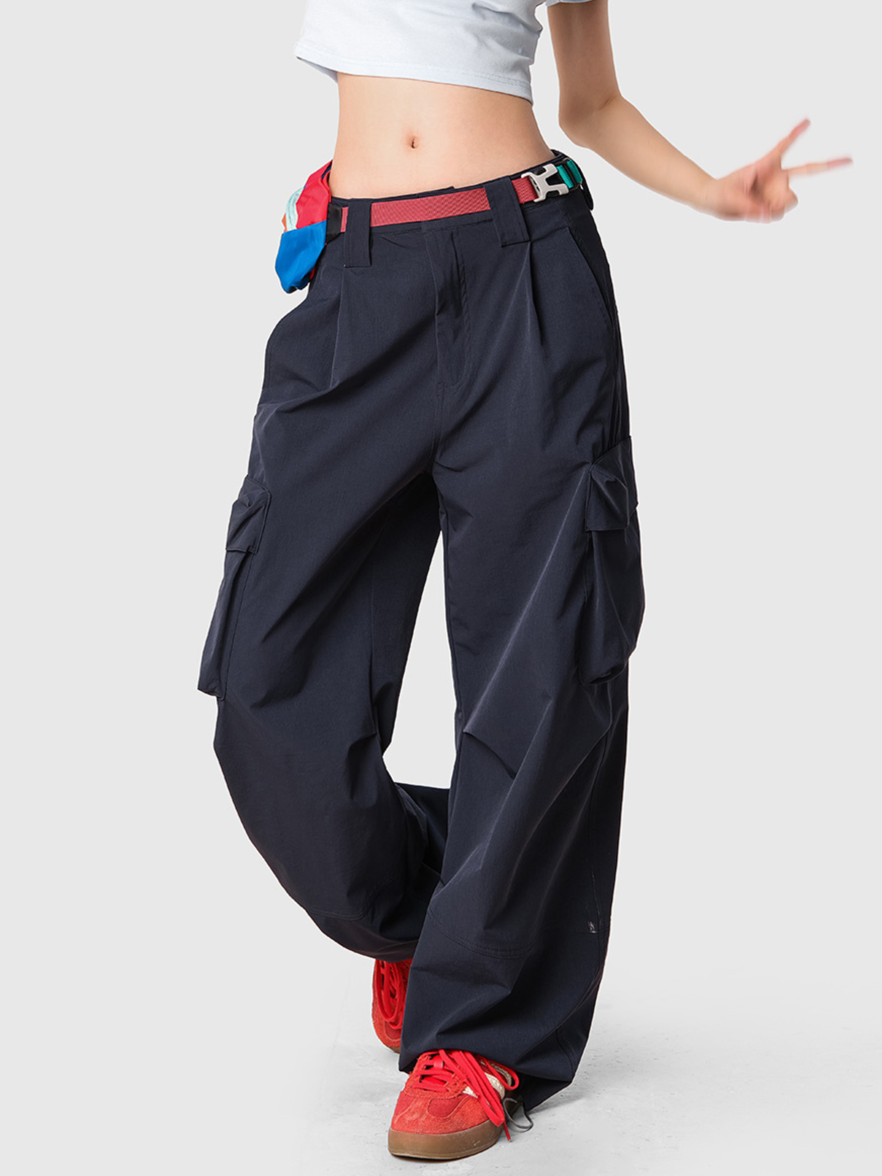 FrostTrail - Women's Large Pocket Utility Paratrooper Cargo Pants