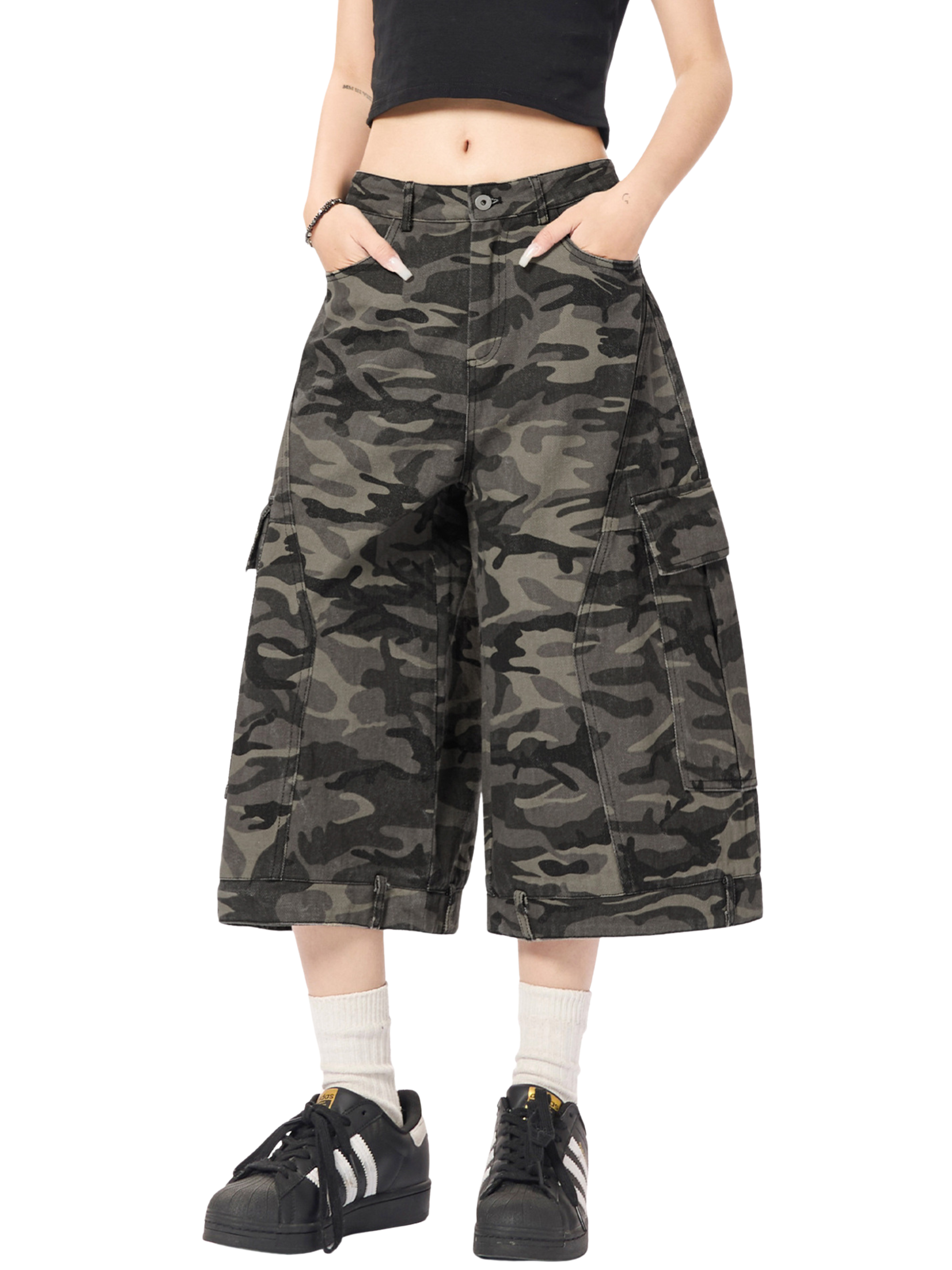 WolfDrop - Women's Camouflage Denim Shorts