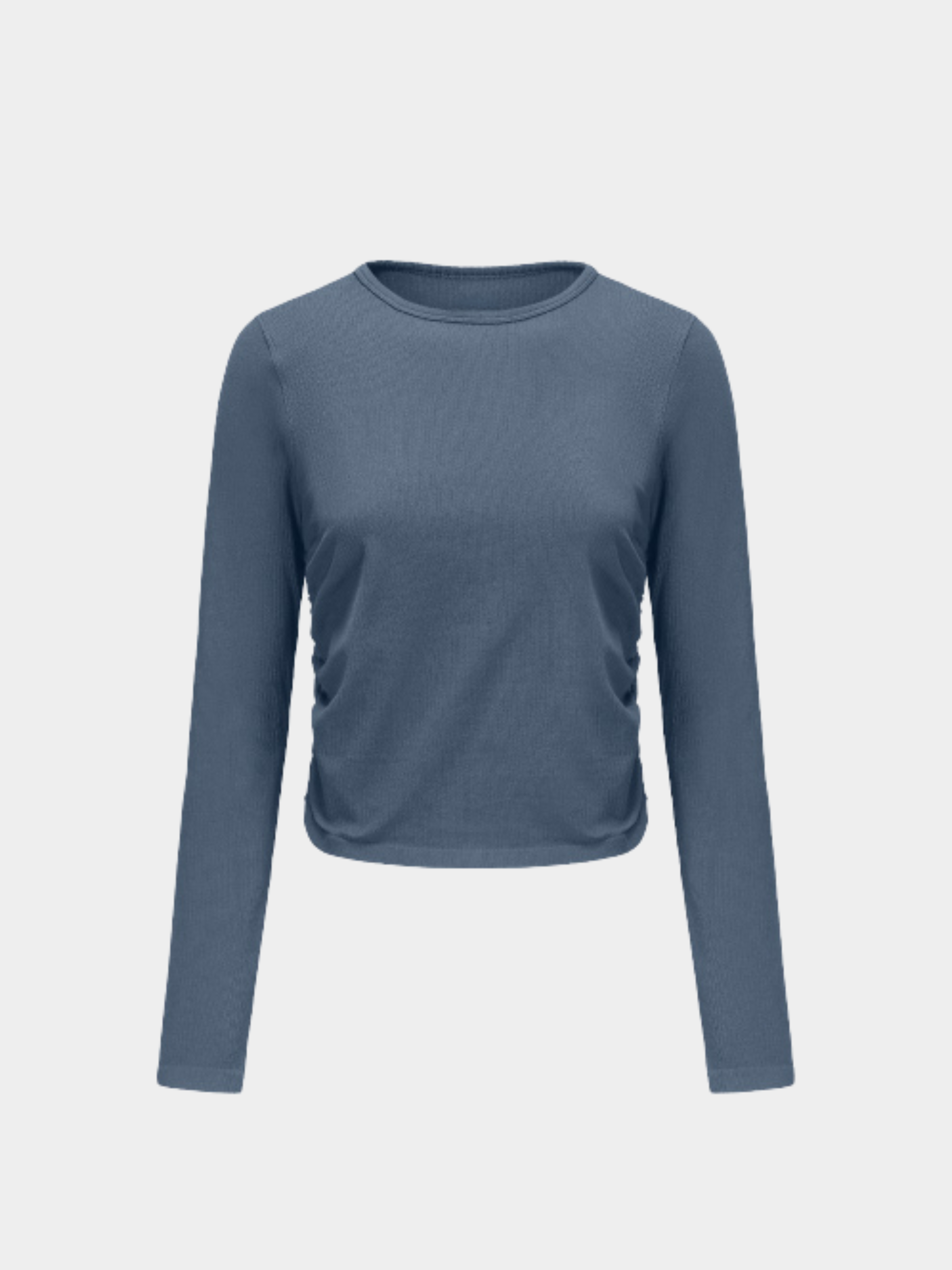Cavegap - Women's Ruched Ribbed Slim-Fit Sports Tee