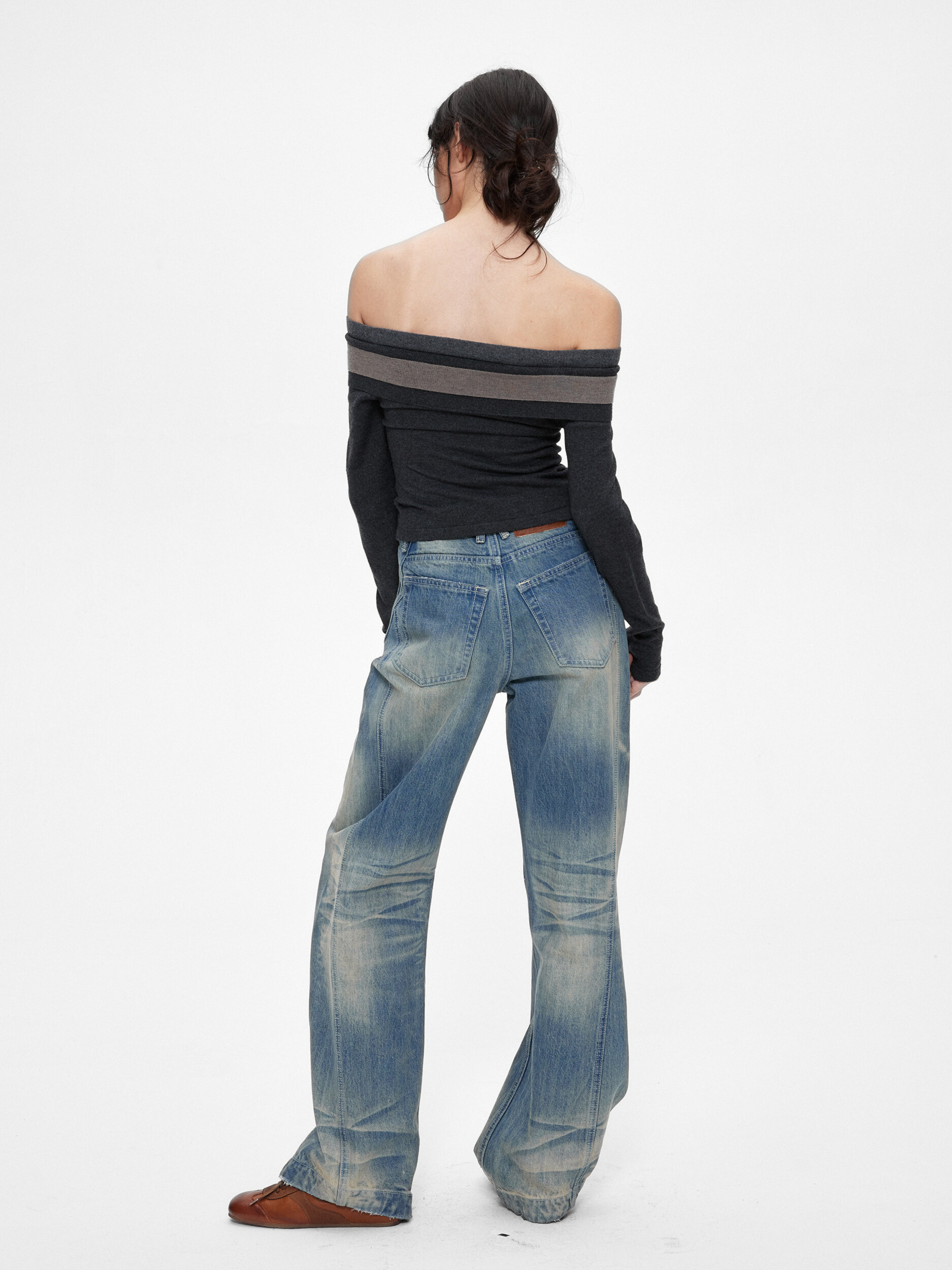Ironwood - Women's Color-Block Off-Shoulder Knit Slim-Fit Top