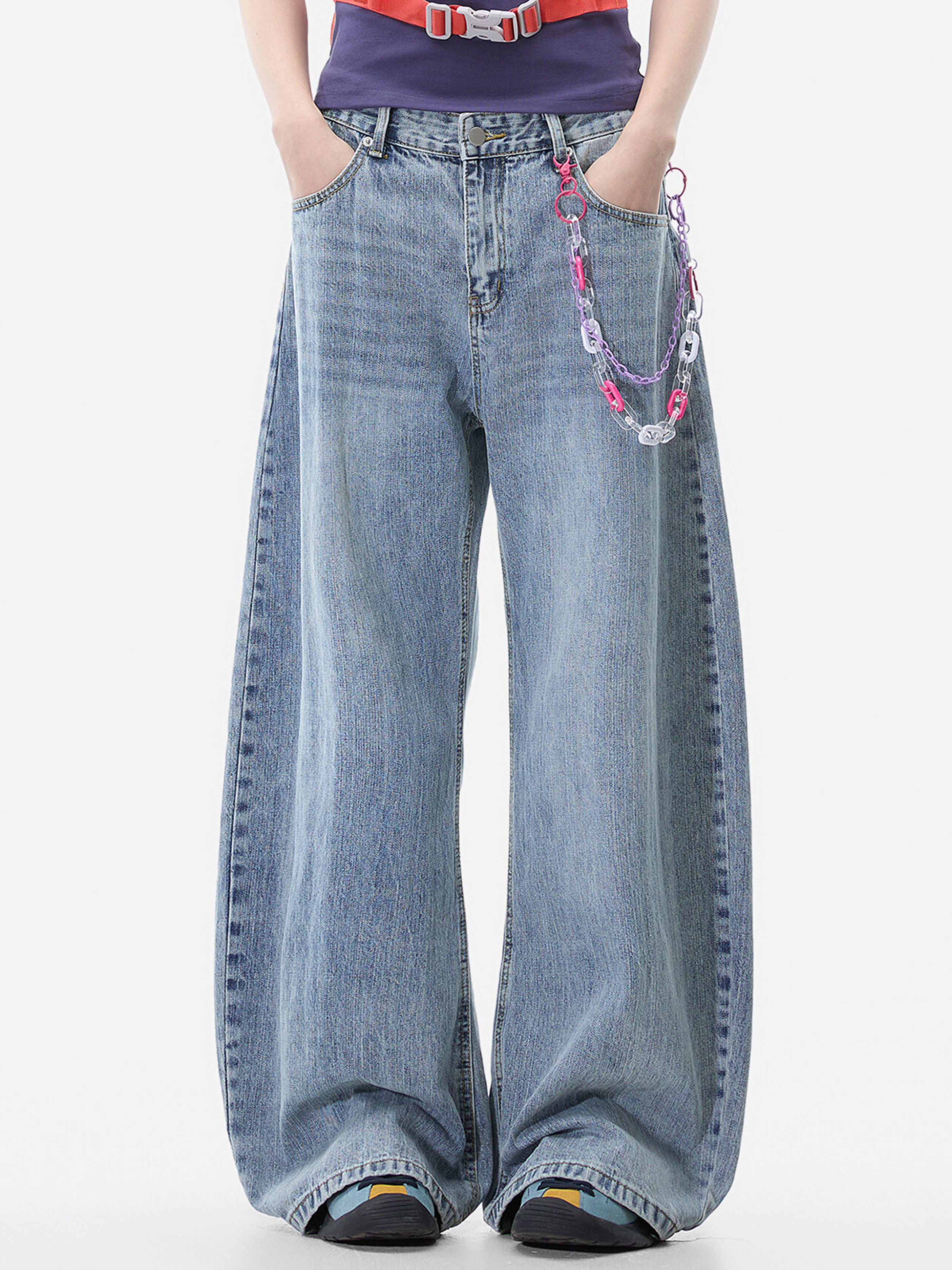 LowFell - Women's Washed Relaxed Straight-Leg Denim Jeans
