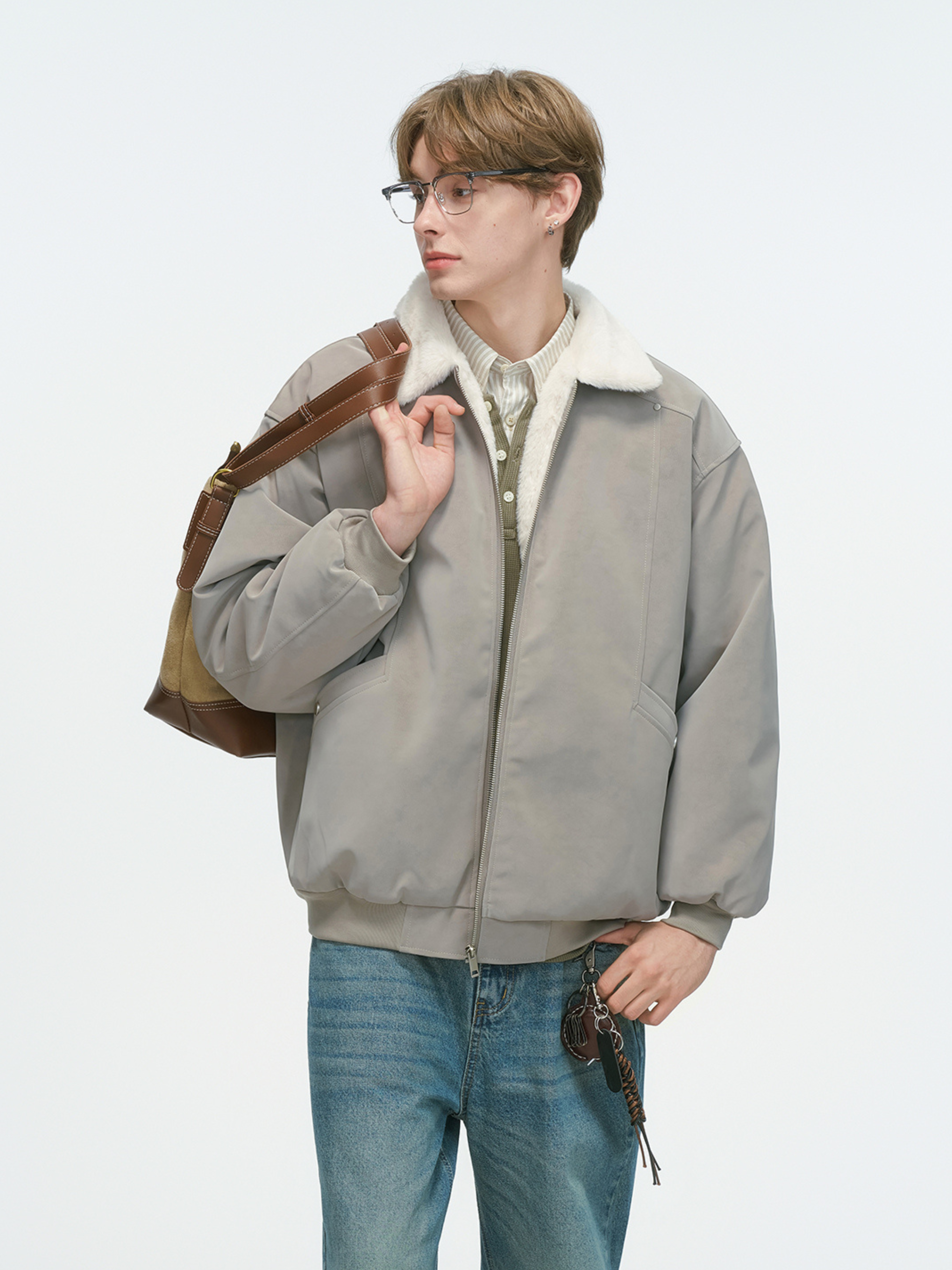 Ironpath - Men's Shearling-Lined PU Leather Insulated Jacket