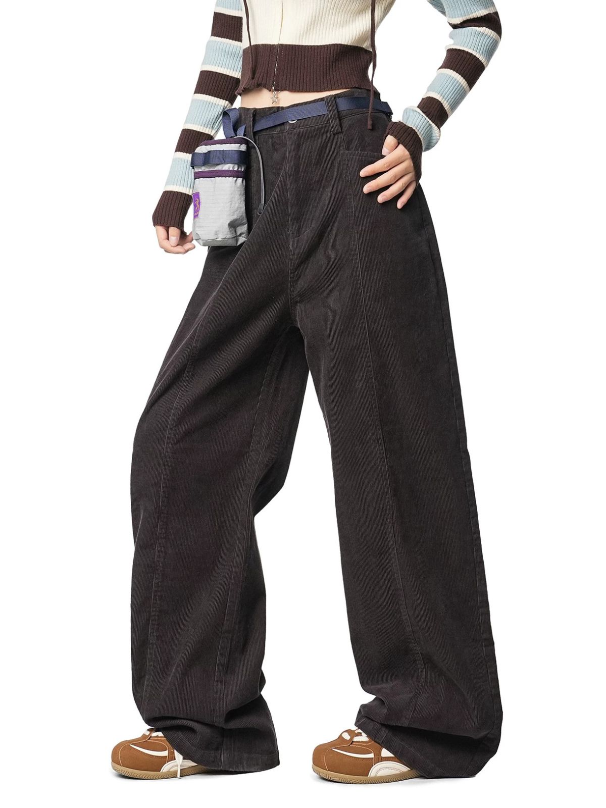 Foresttrek - Unisex Cotton Corduroy Curved-Leg Wide-Leg Pants