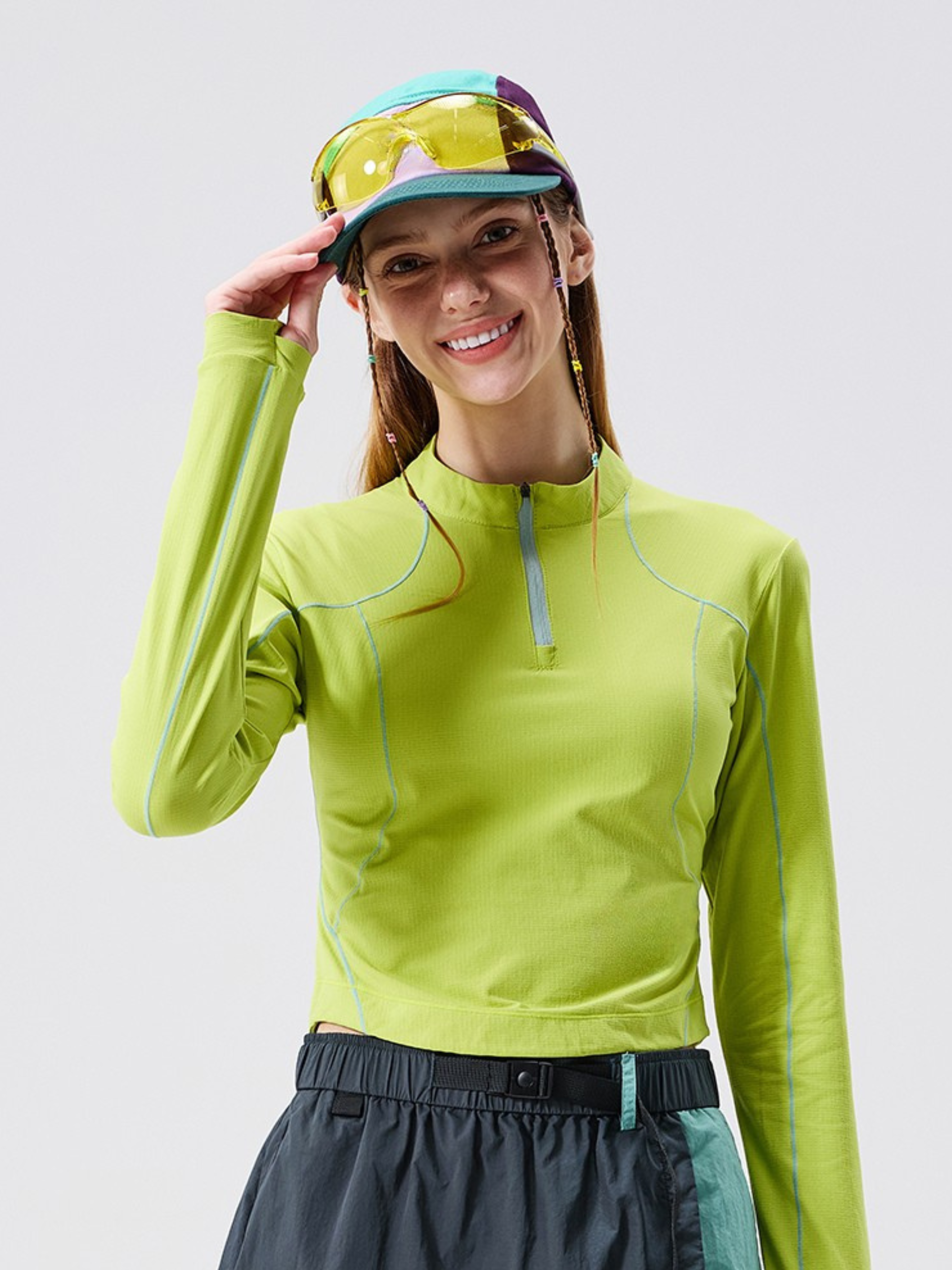 Frostthorn - Women's Half-Zip Mock Neck Yoga & Training Long Sleeve Tee