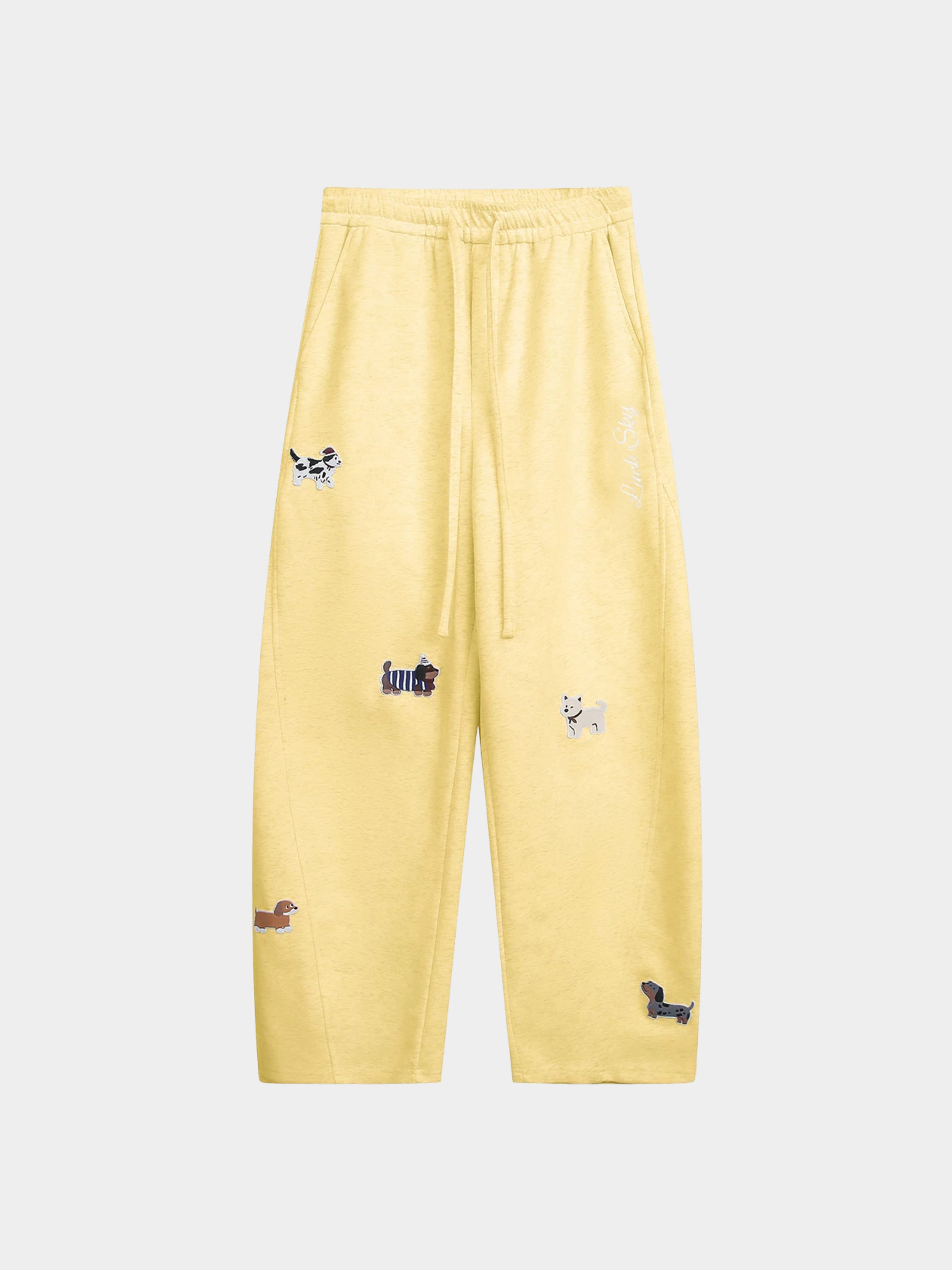FrostView - Women's Dachshund Patch Embroidery Straight Leg Pants