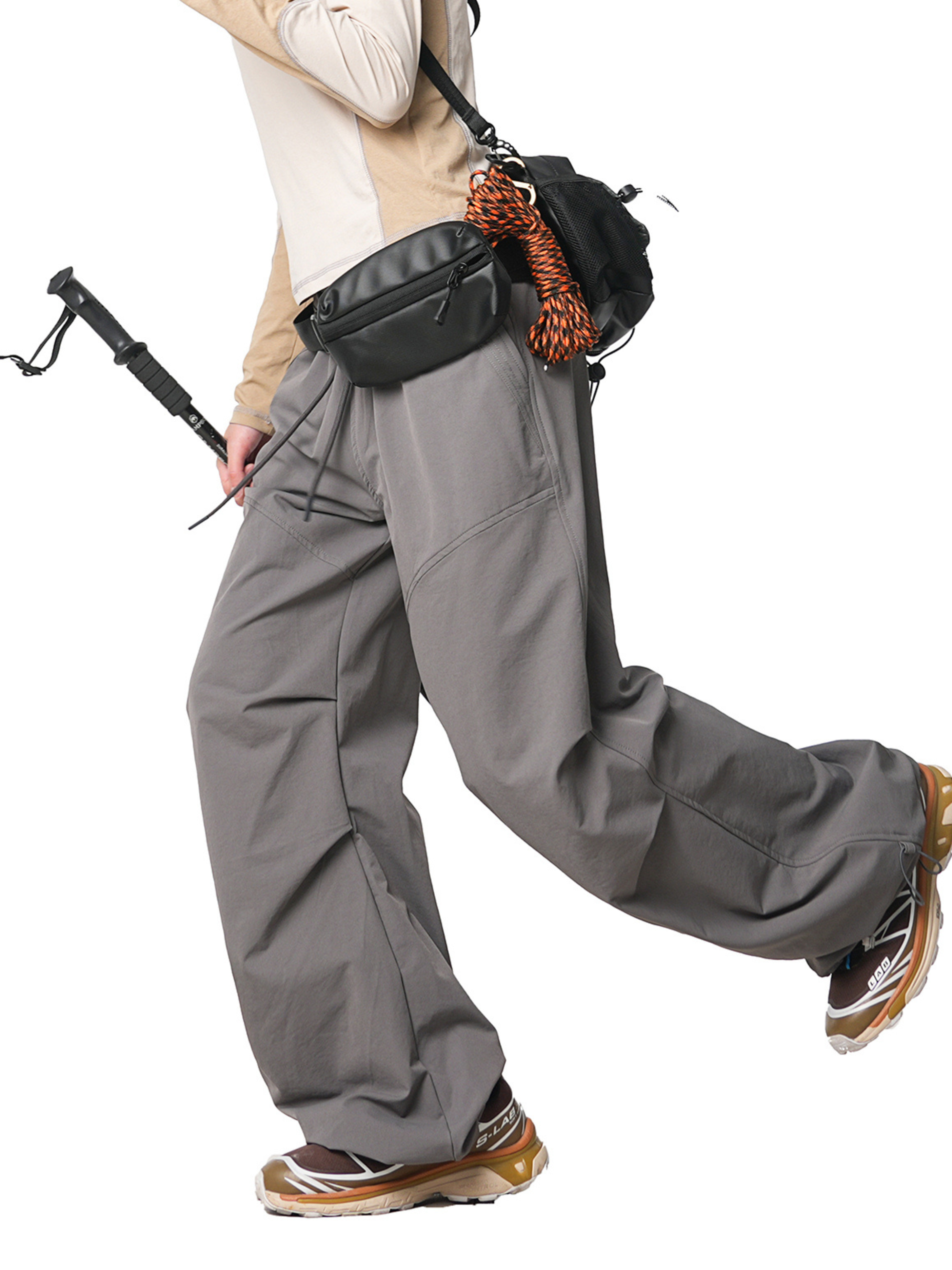 Backtrail - Unisex Wrinkled Straight-Leg Paratrooper Cargo Pants