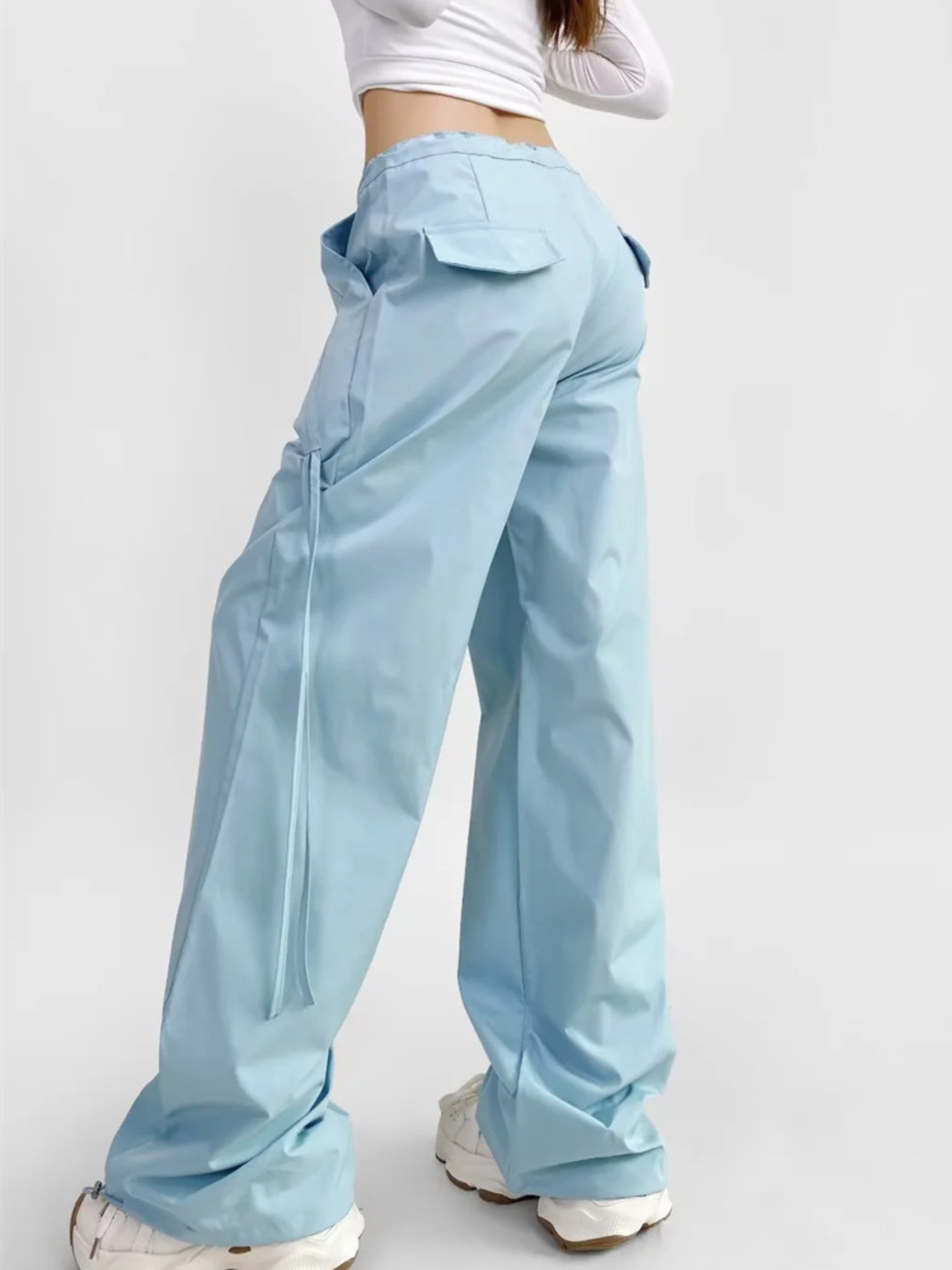 ThornPath - Women's Drawstring Tie Double-Pocket Loose-Fit Pants