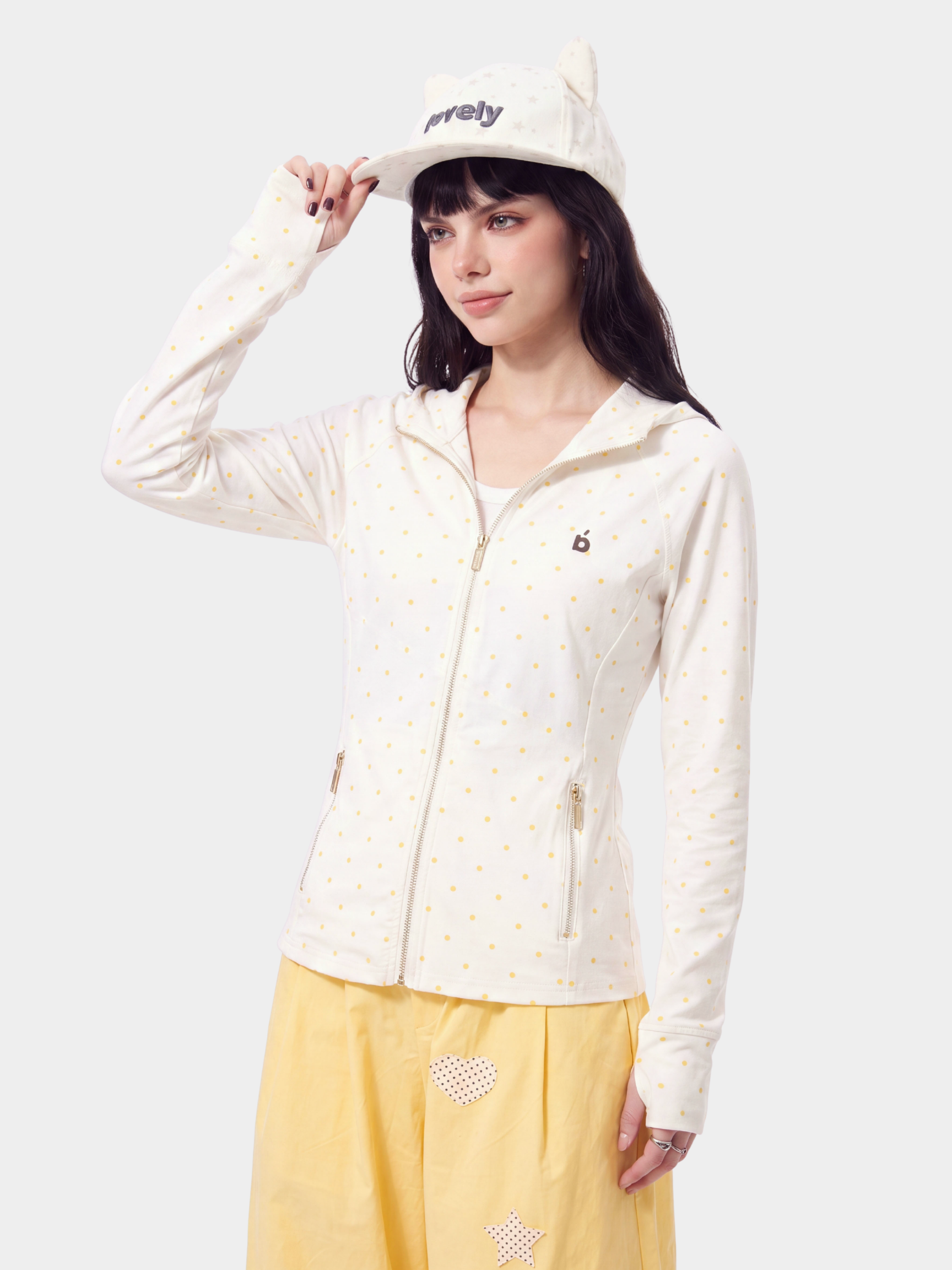 PolkaVeil - Women's UPF 50+ Polka Dot Fitted Sun Protection Jacket