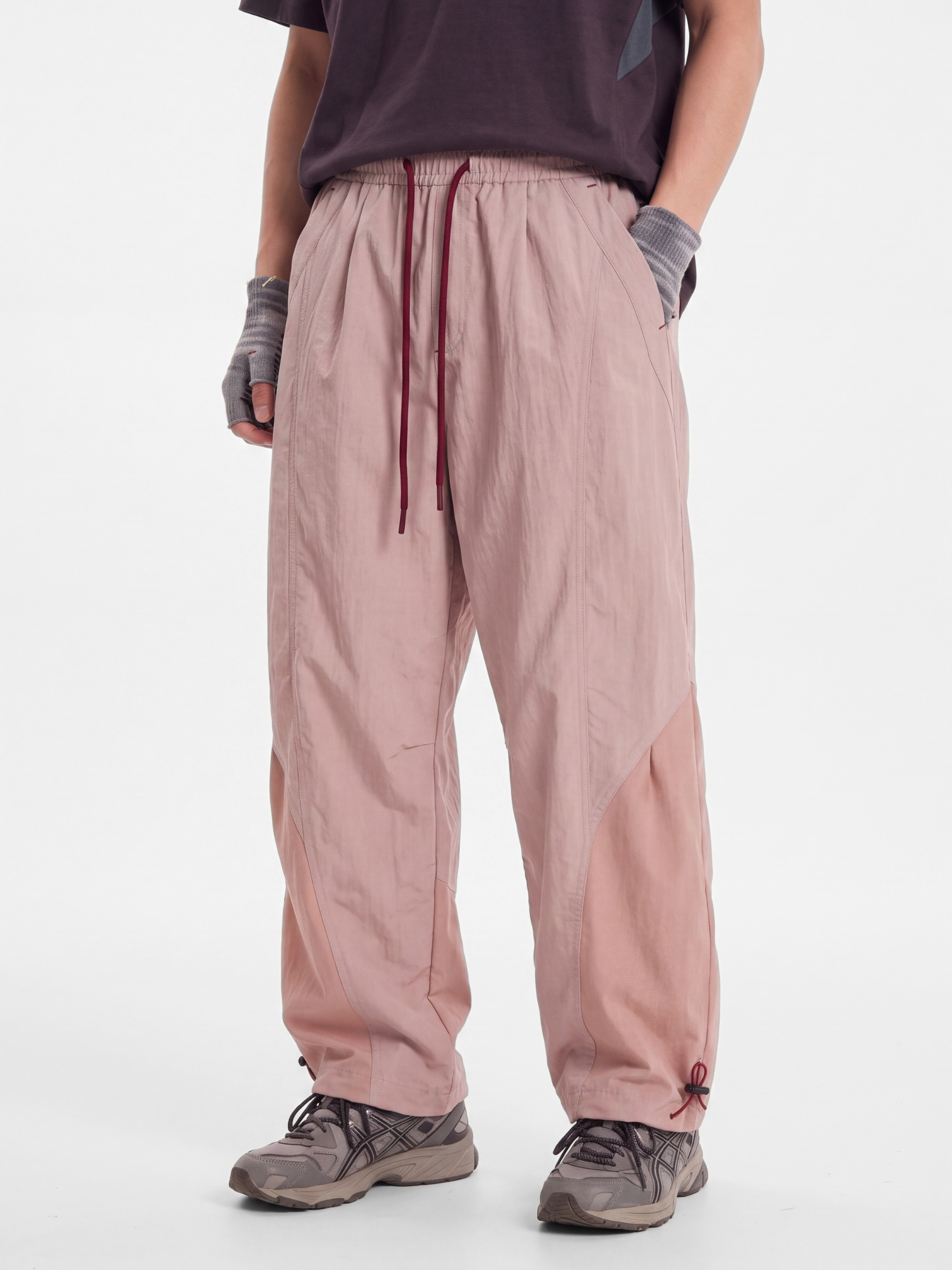 TieRidge - Unisex Lightweight Breathable Contrast-Stitch Paratrooper Pants