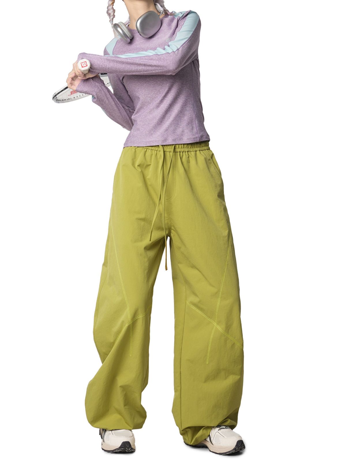 FrostDash - Lightweight Loose Colorblock Hasso Stitch Pants