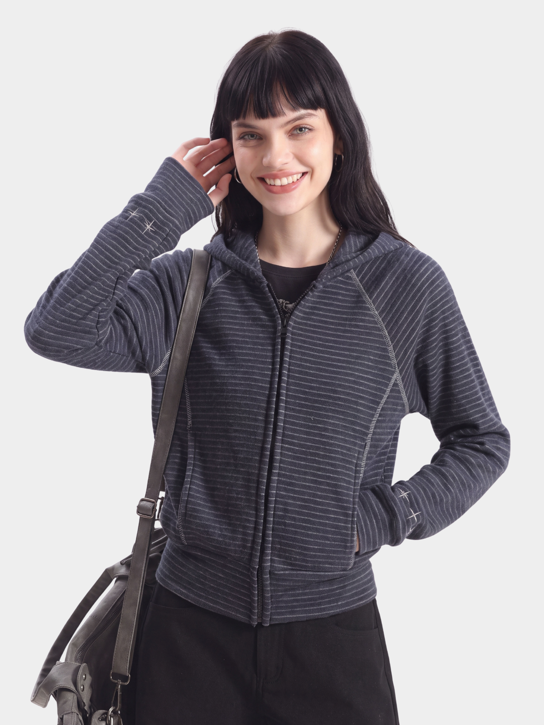 HushLine - Women's Striped Soft Zip-Up Jacket