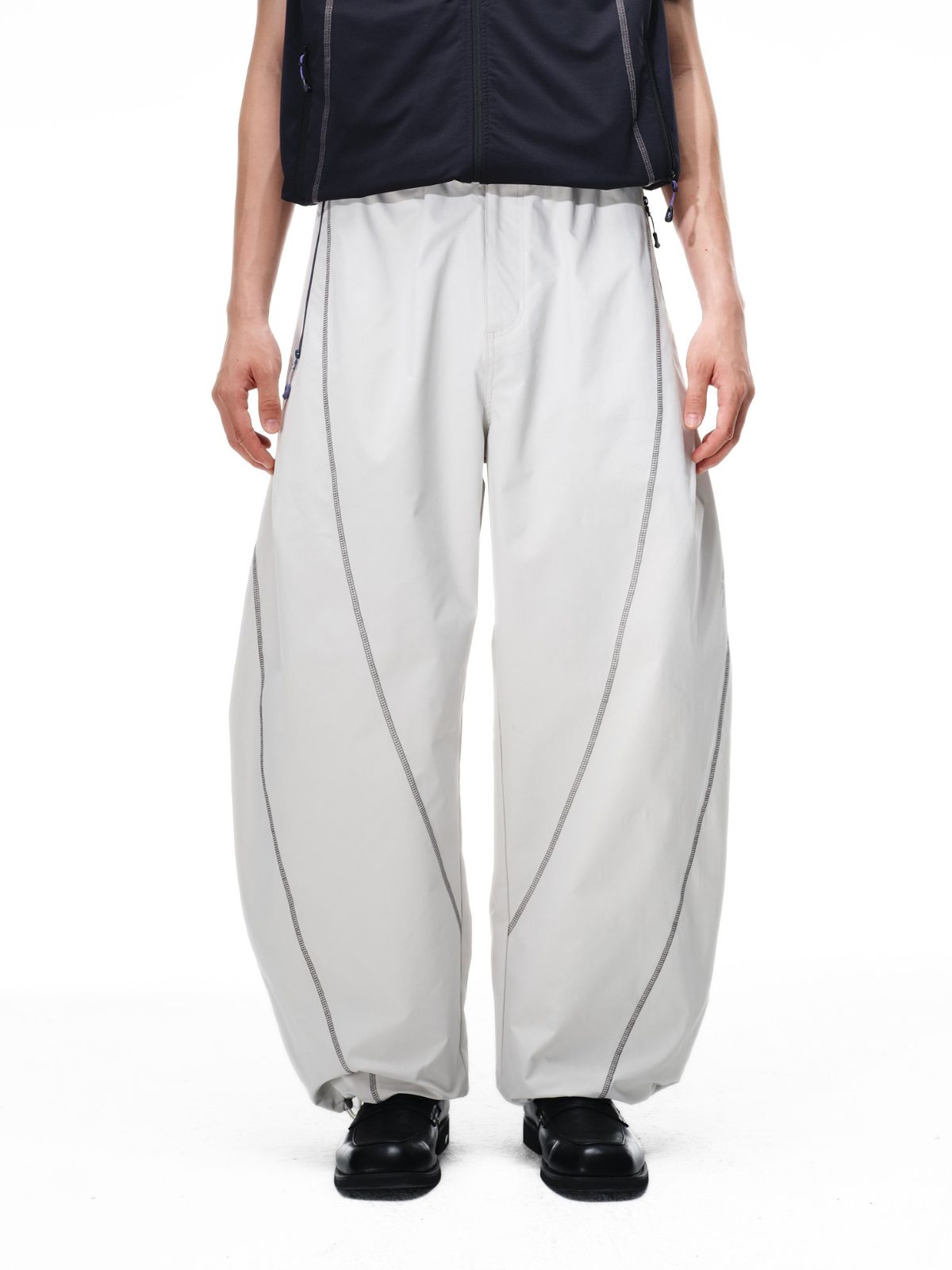 Cavefault - Water-Repellent Color-Block Curved-Leg Pants