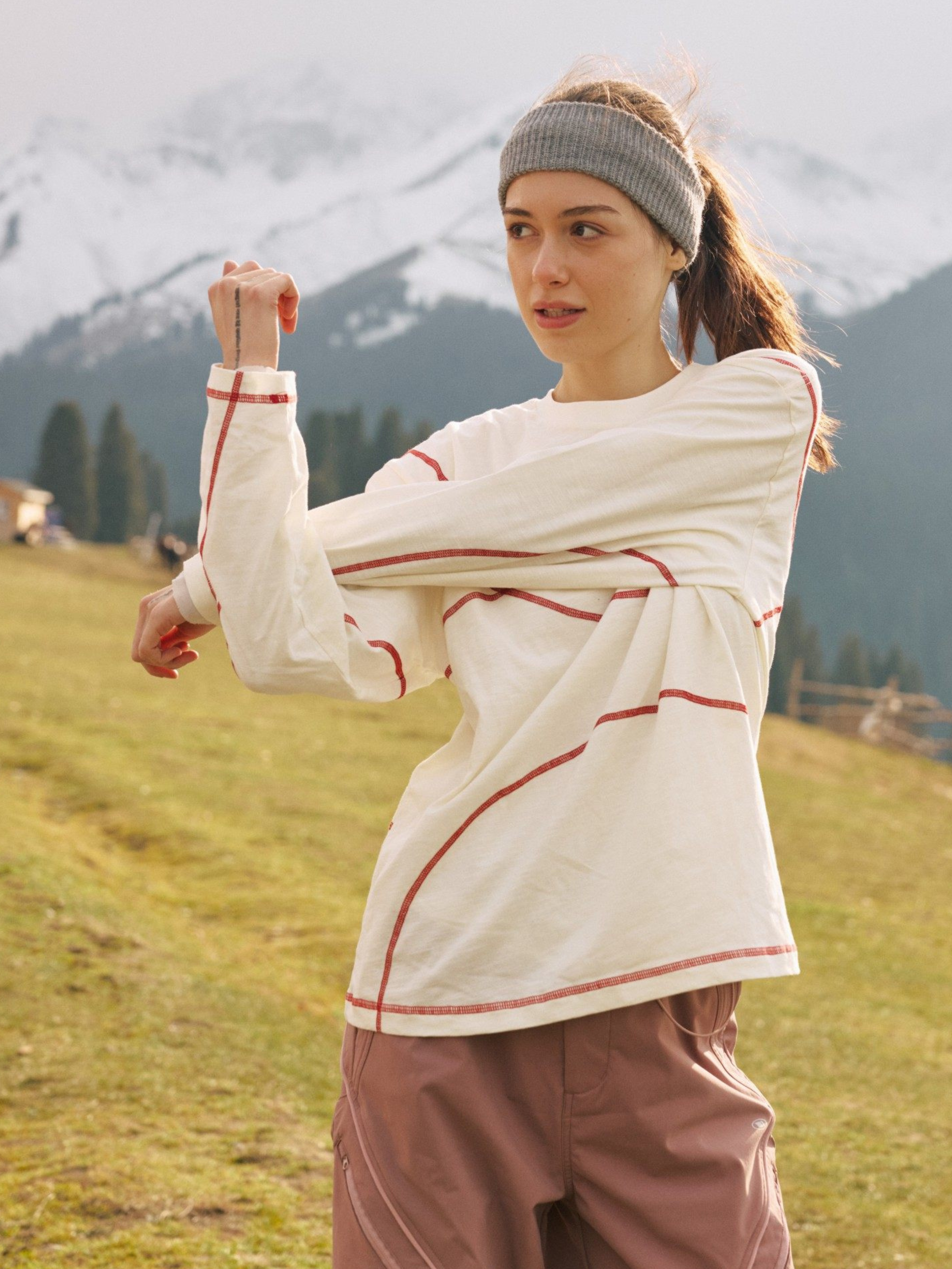 Glacialwind - Unisex Slub Cotton Breathable Running Long Sleeve