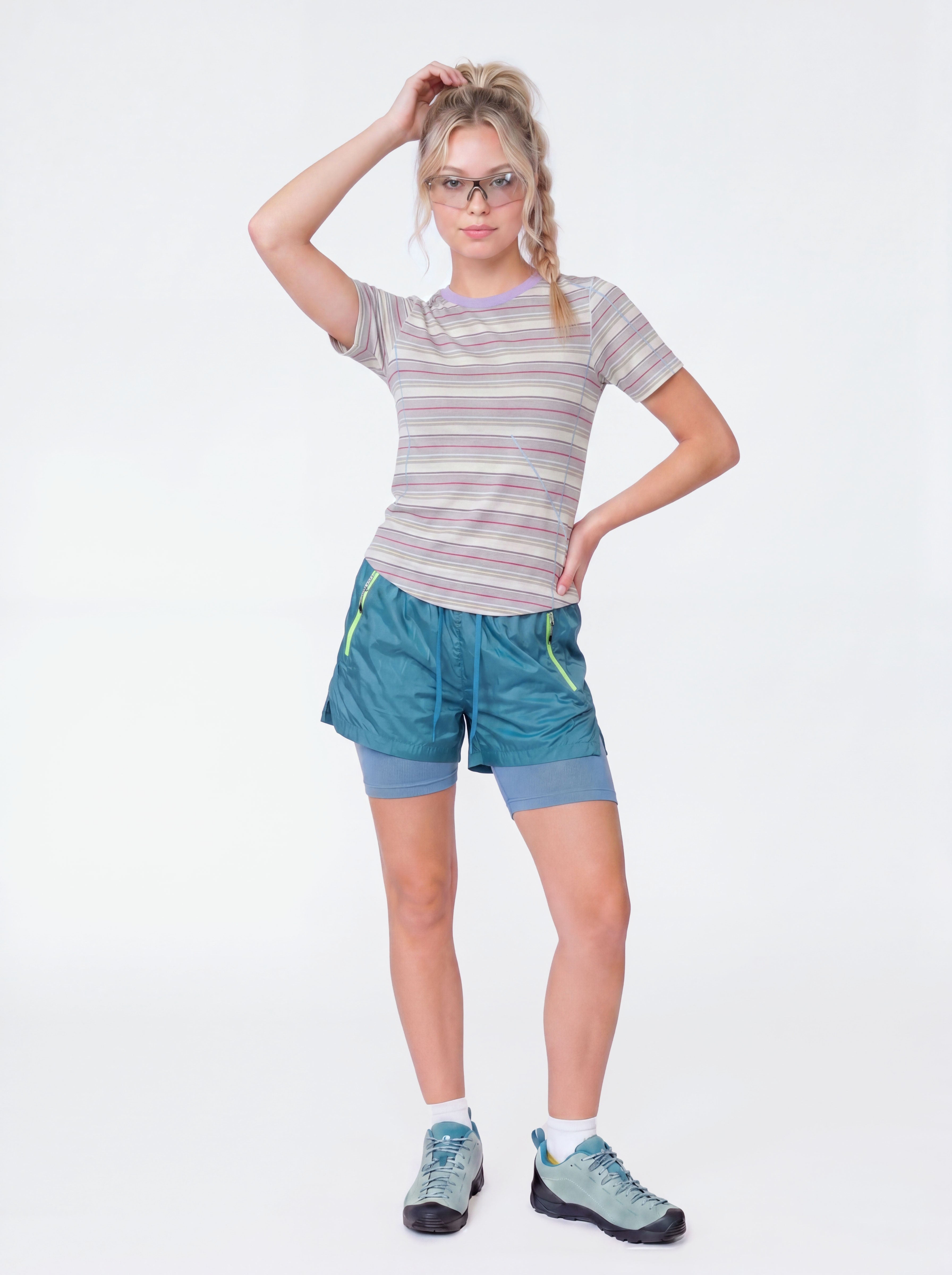 Alpenglow - Women's Breathable Quick-Dry Color-Block Stripe T-Shirt