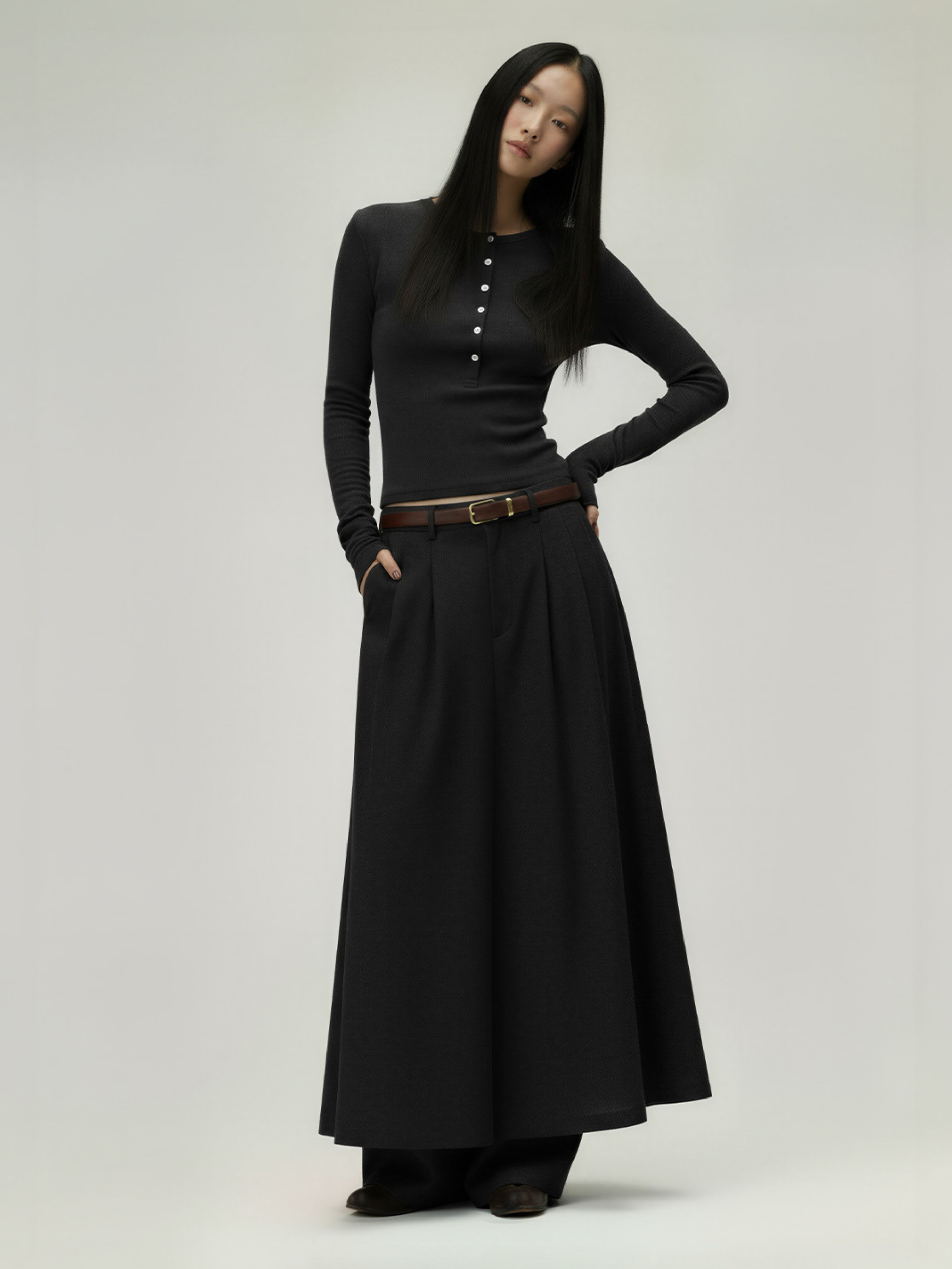 Echo - Women's TENCEL™ Henley Neck Slim-Fit Long Sleeve Tee