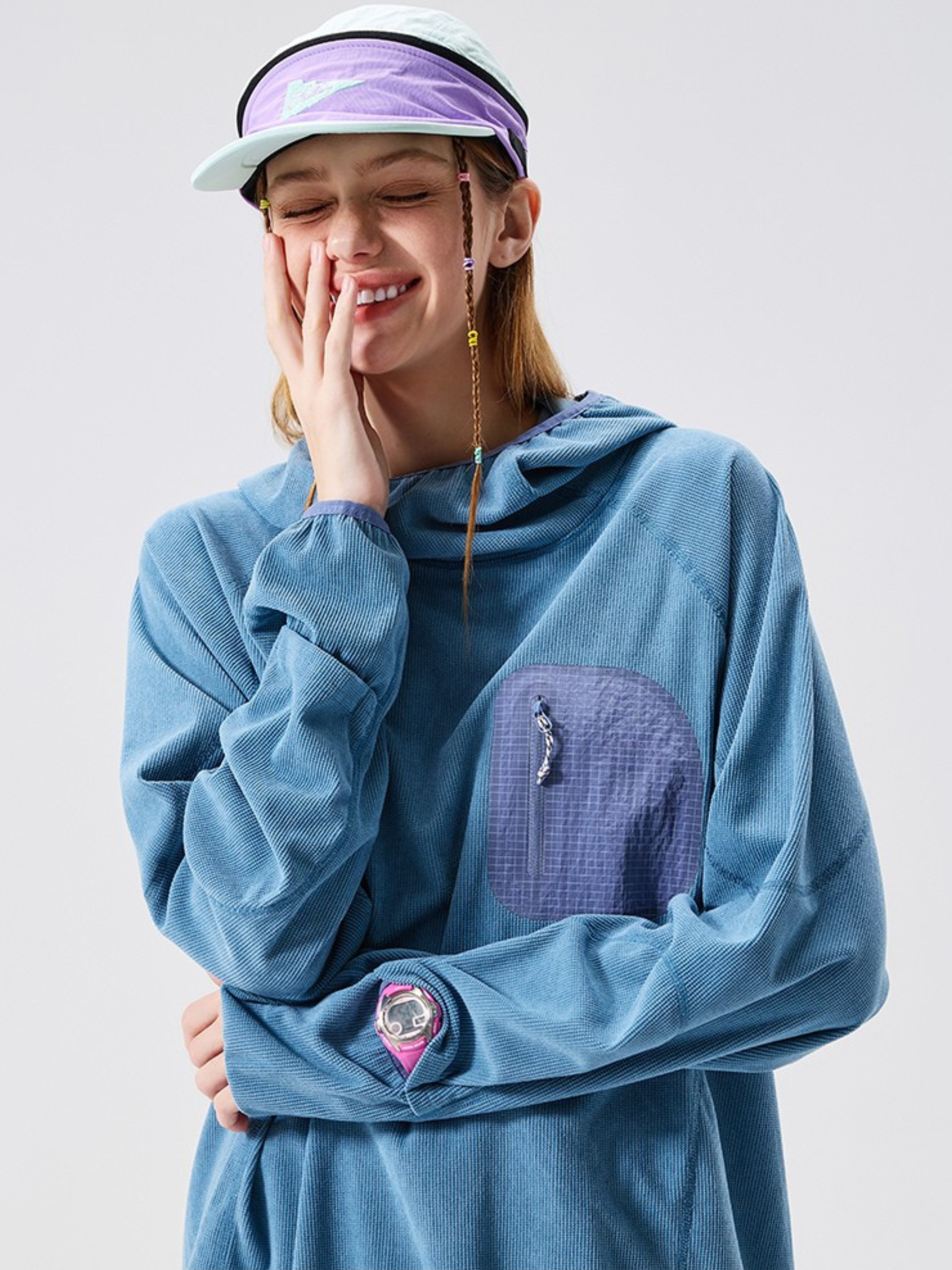 Crag - Unisex Moisture-Wicking High Neck Hoodie Base Layer