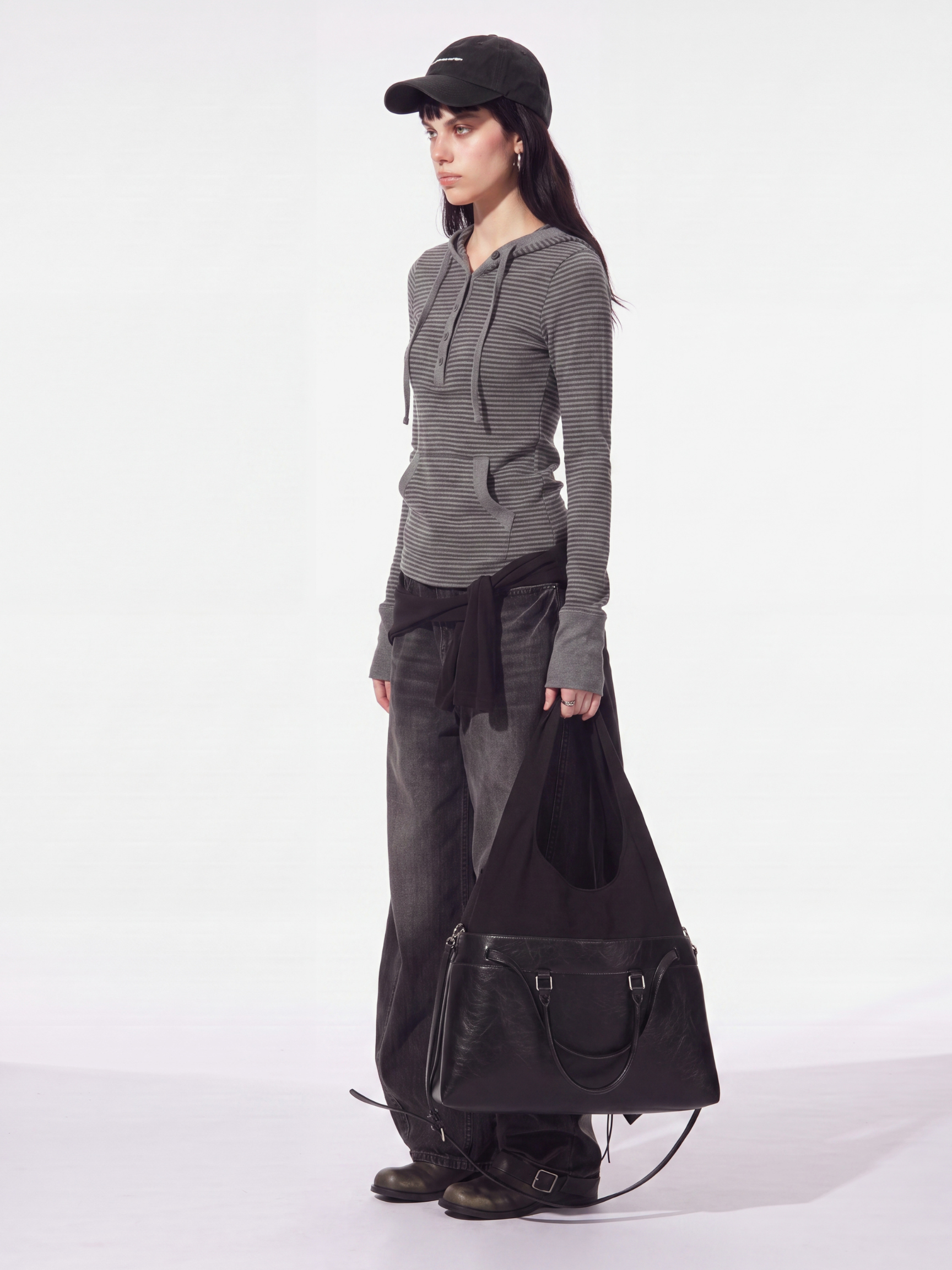 SlimDrift - Women's Striped Slim-Fit Hooded Long Sleeve T-Shirt